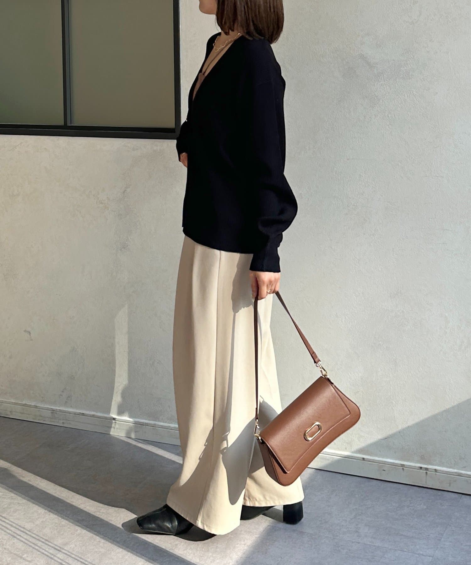 Thevon.(ゼヴォン) ニュアンスボタンリブニットカーディガン