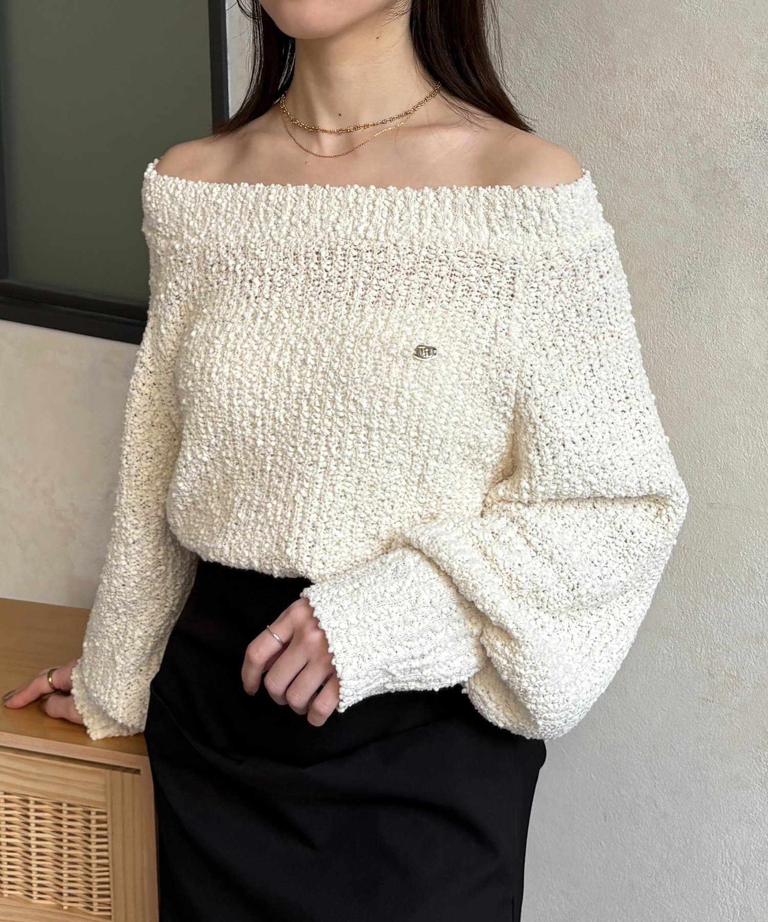 Thevon.(ゼヴォン) ポコポコヤーンボートネックニット