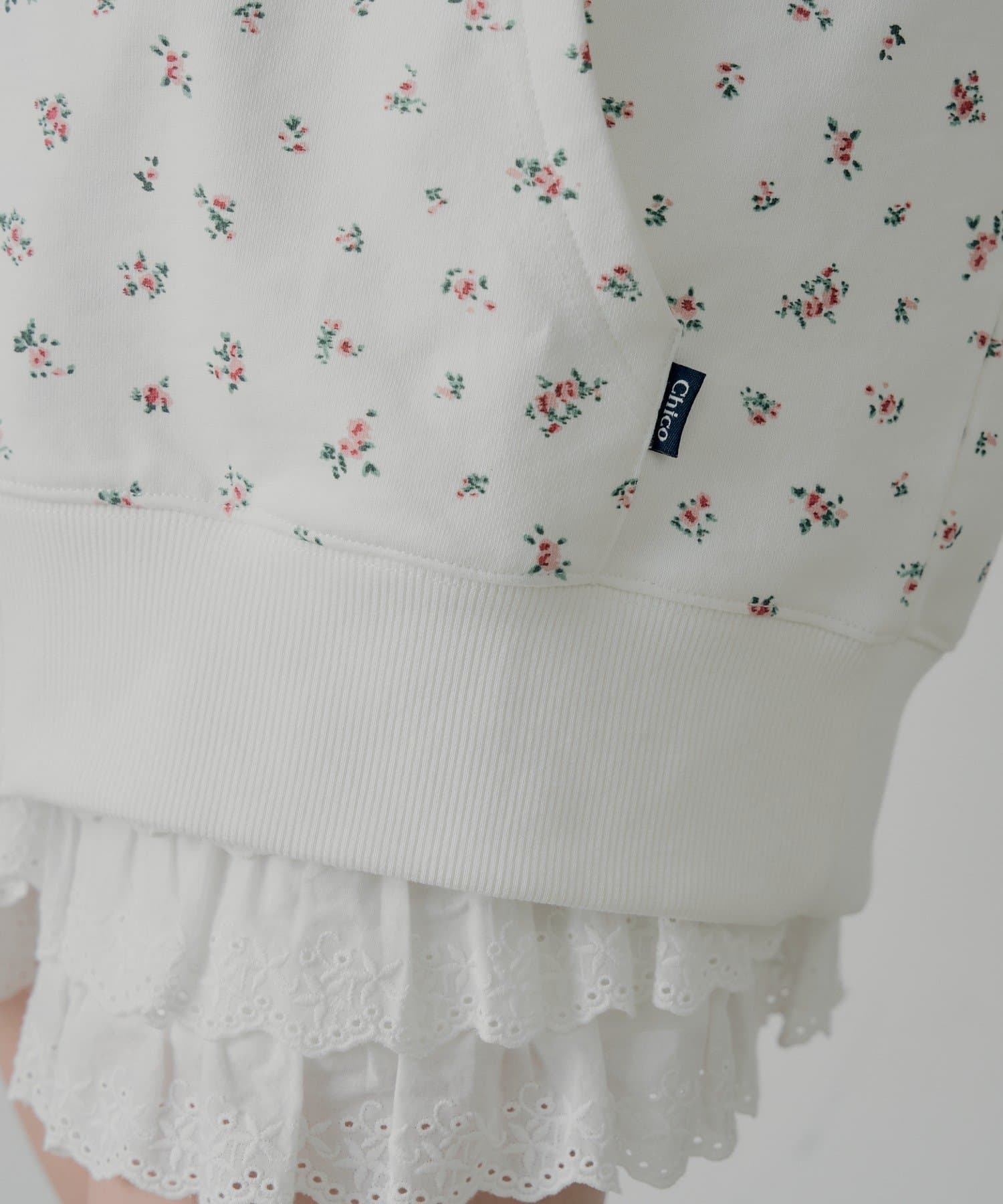 Chico(チコ) 花柄ルーズパーカー