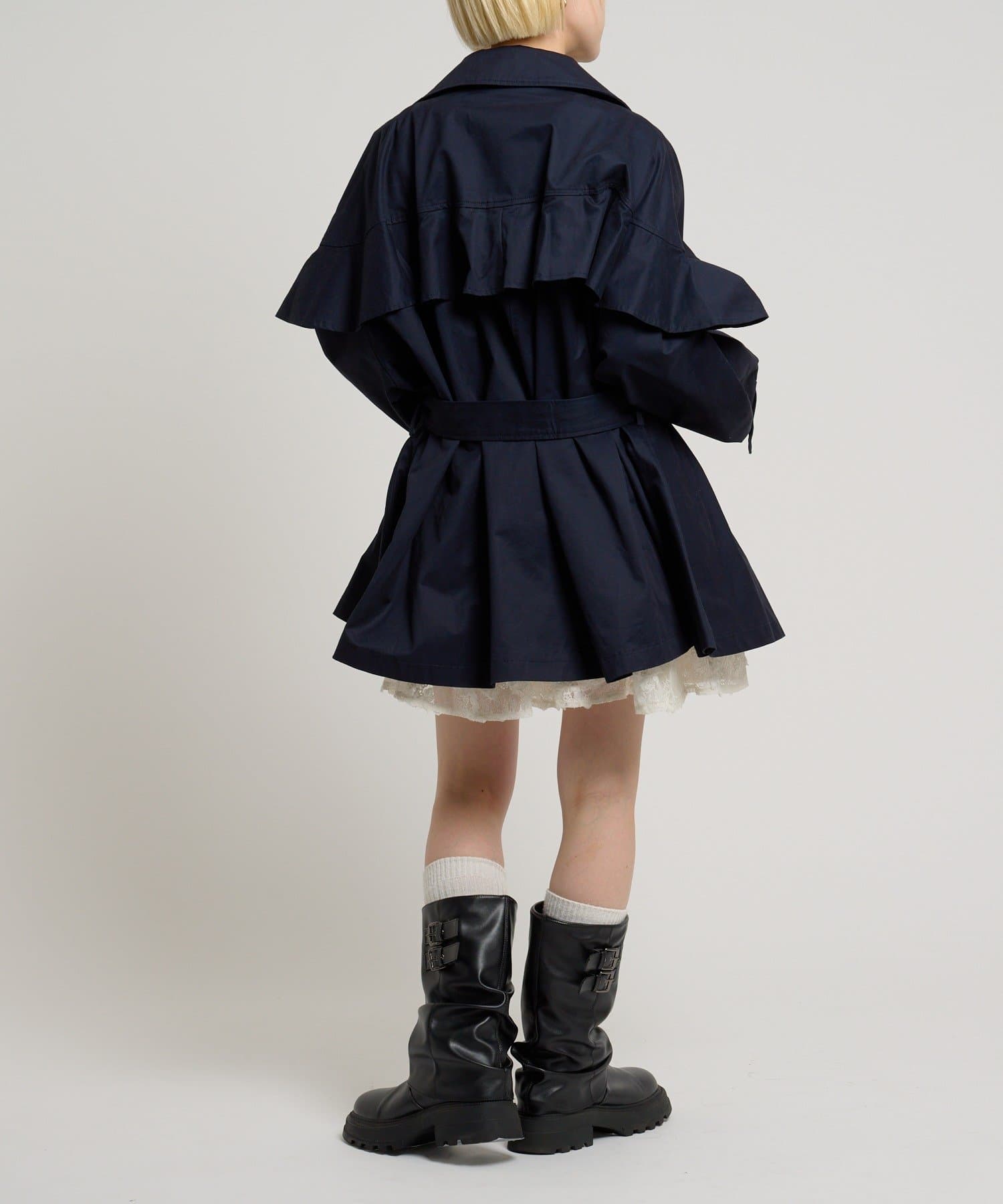 w closet(ダブルクローゼット) フリルトレンチコート