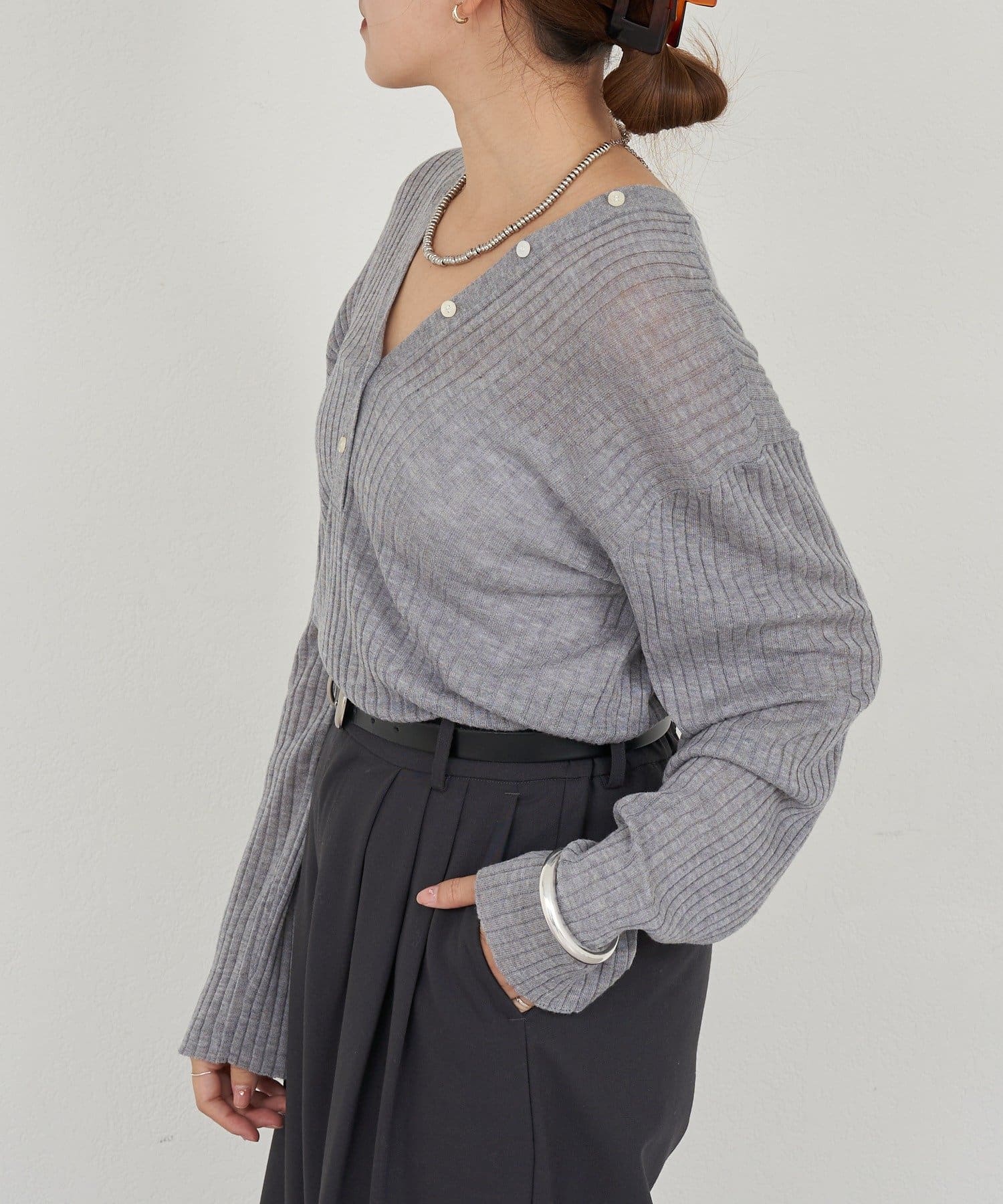 SHENERY(シーナリー) 2WAYリブカーディガン