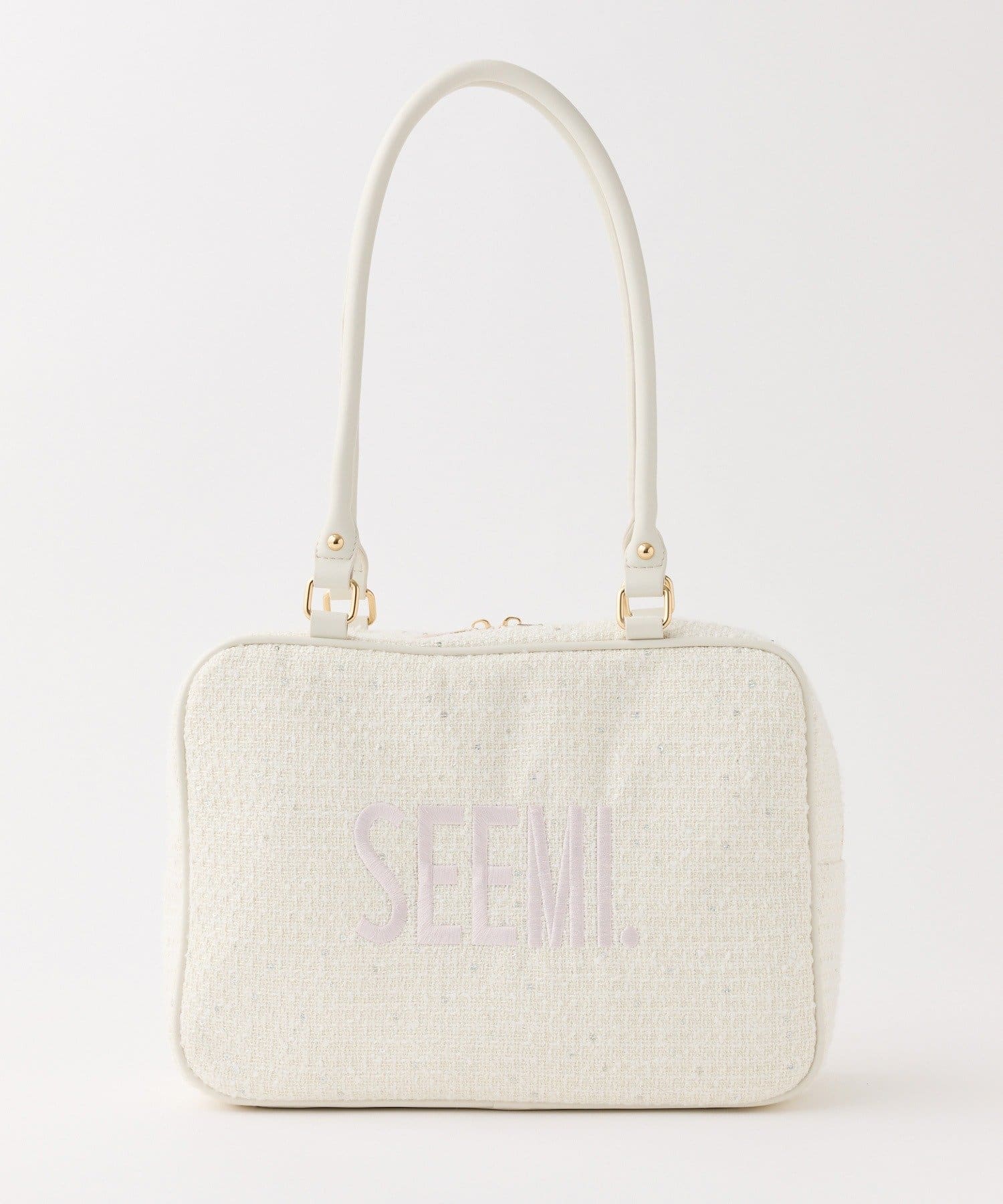 Seemi.by NICE CLAUP(シーミーバイナイスクラップ) 【Seemi】ツイードスクエアボストンバック