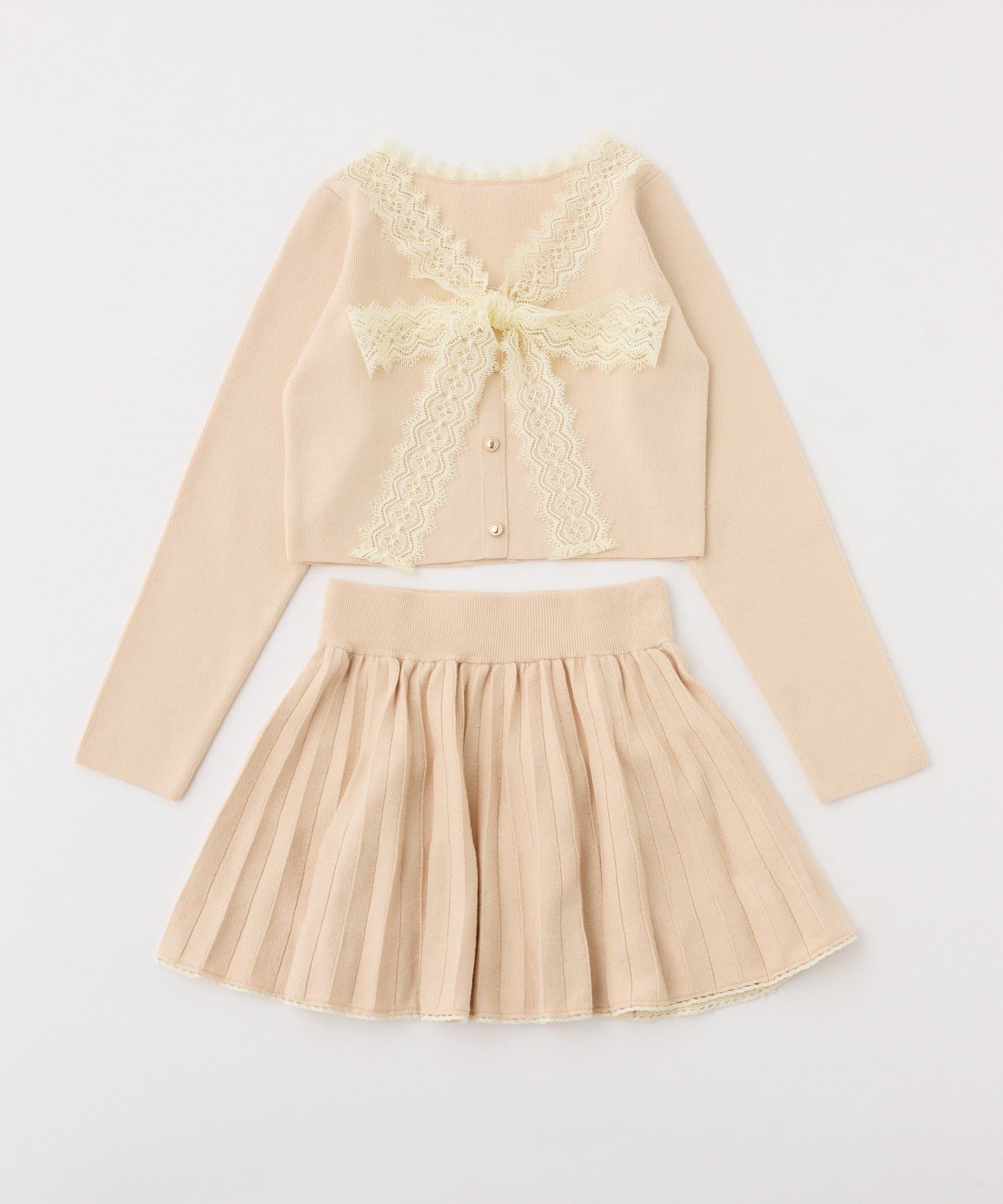 one after another NICE CLAUP(ワンアフターアナザー ナイスクラップ) 【お気に入り総選挙3位】レースボウタイニットセットアップ