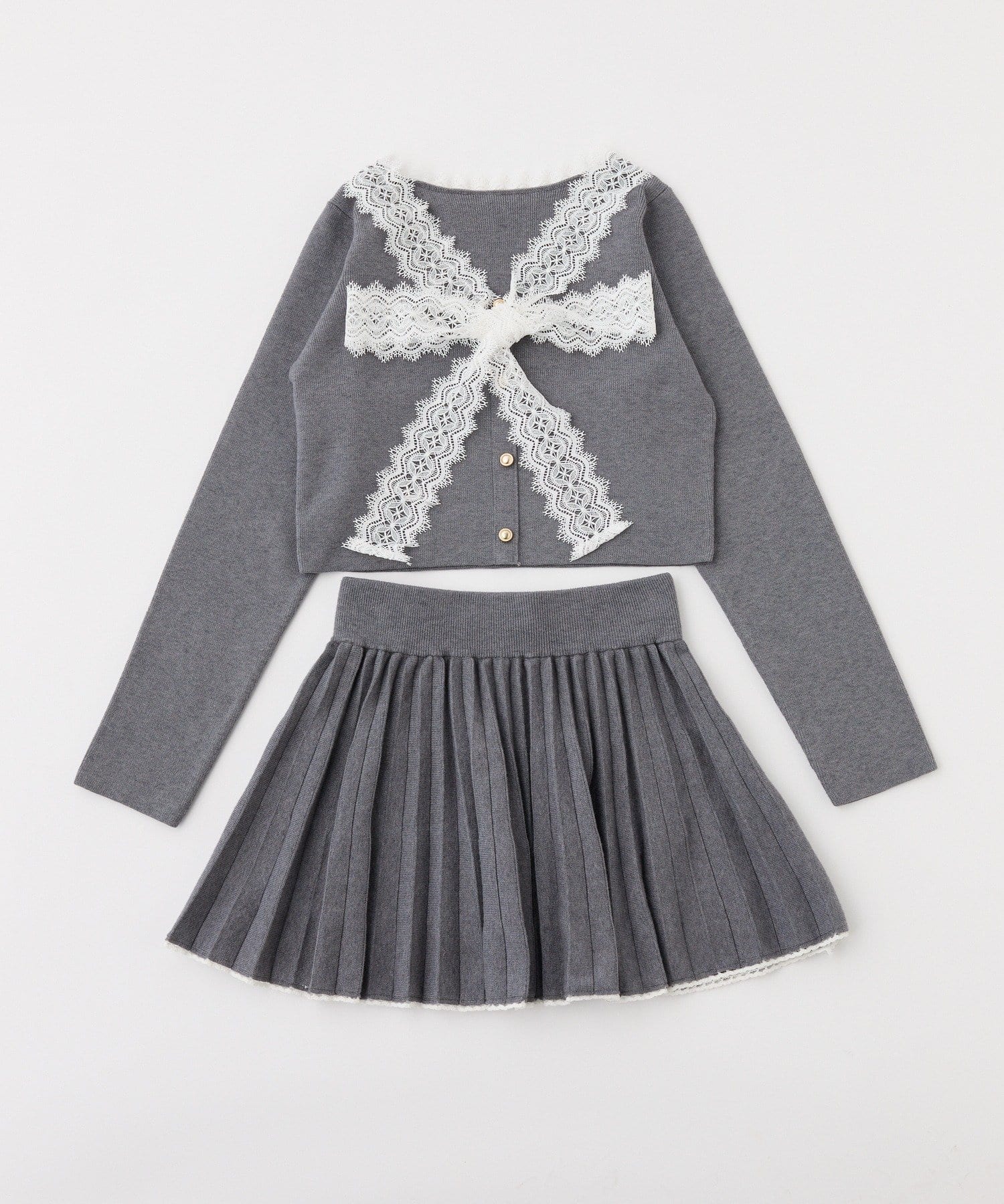 one after another NICE CLAUP(ワンアフターアナザー ナイスクラップ) 【お気に入り総選挙3位】レースボウタイニットセットアップ