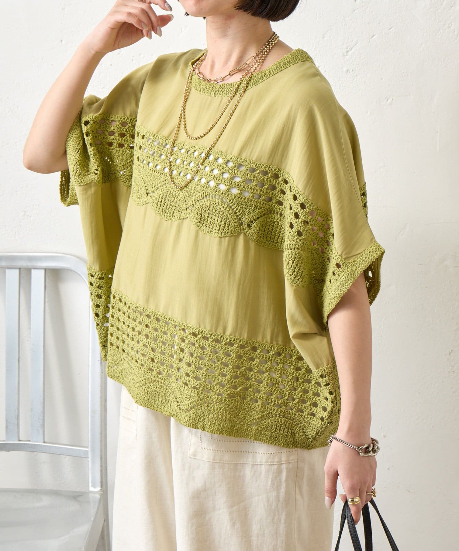 Jena　espace merveilleux(ジェナ　エスパスメルヴェイユ) カギ針ニット切替BL