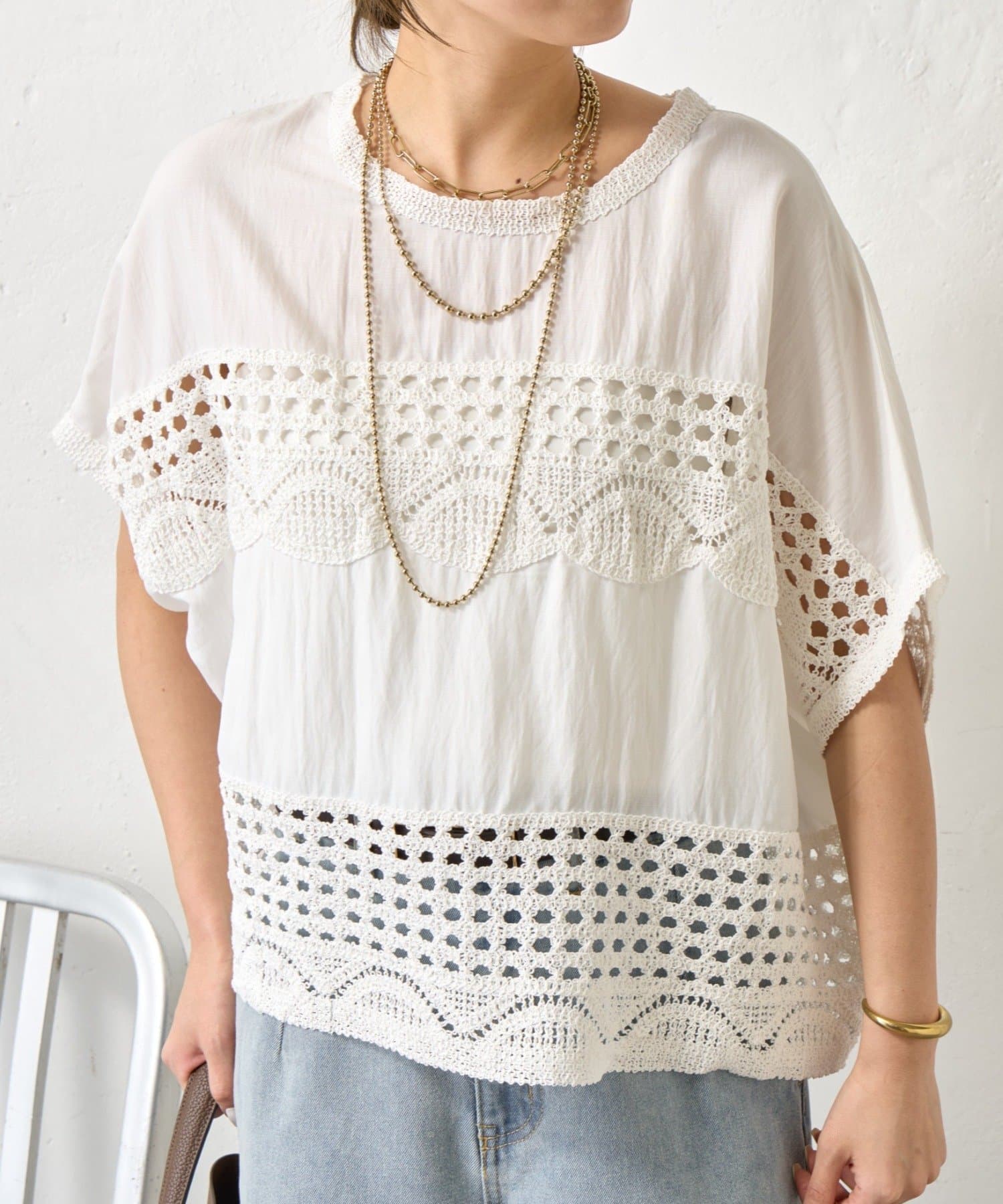 Jena　espace merveilleux(ジェナ　エスパスメルヴェイユ) カギ針ニット切替BL