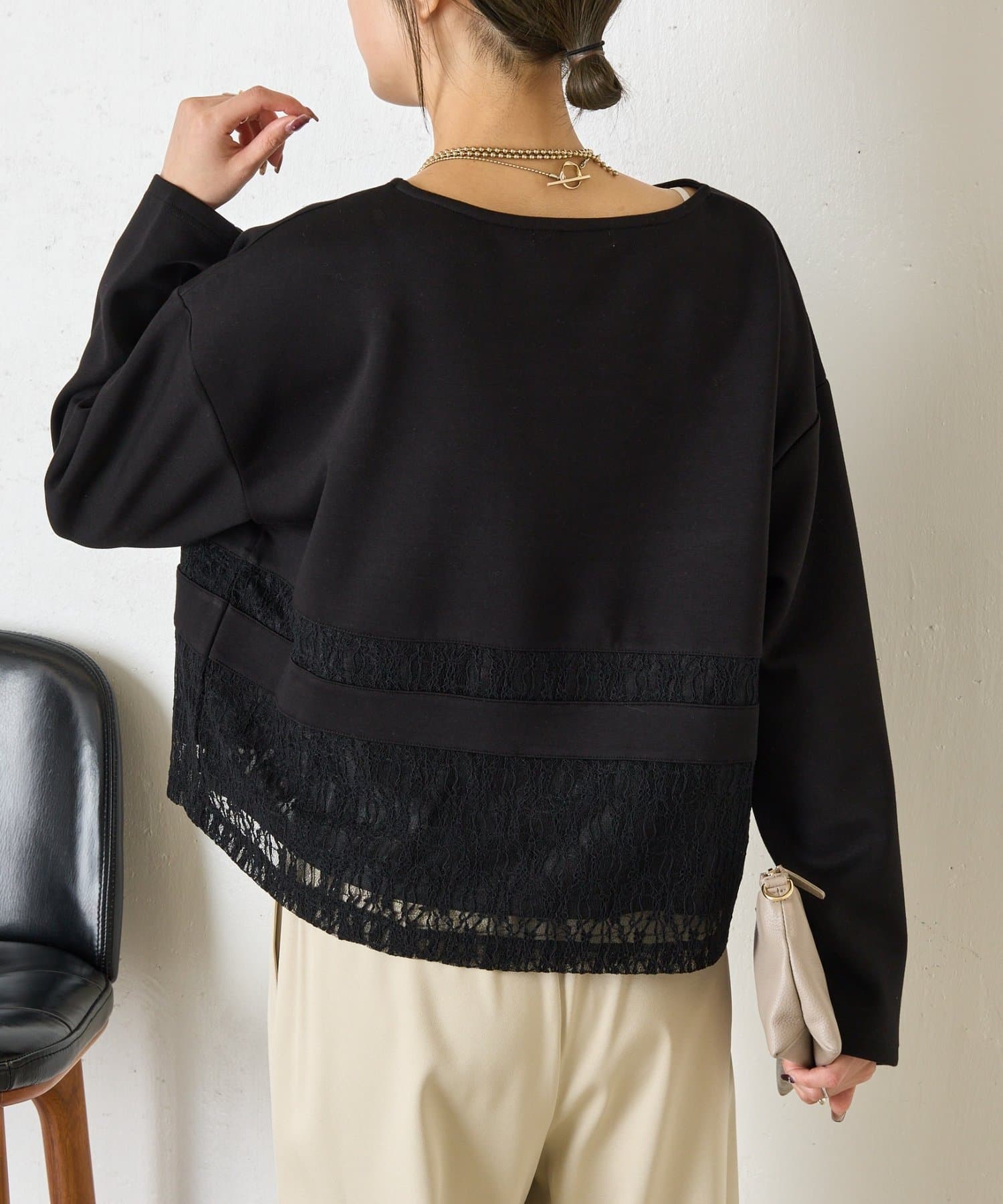 Jena　espace merveilleux(ジェナ　エスパスメルヴェイユ) レース切替プルオーバー