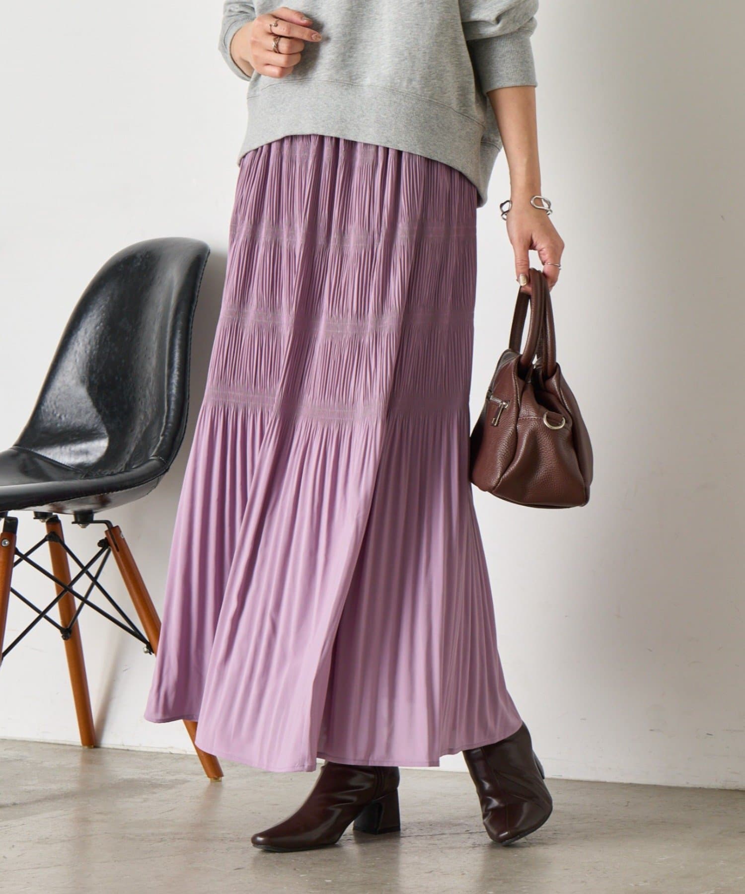 Jena　espace merveilleux(ジェナ　エスパスメルヴェイユ) 【動きで魅せる】ランダムプリーツスカート