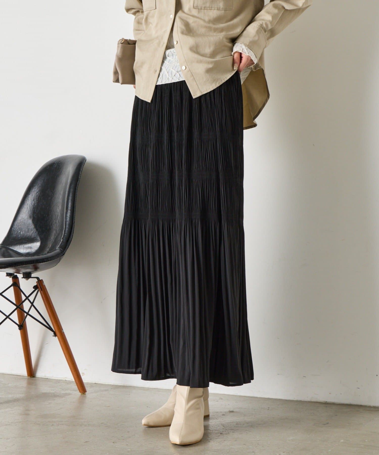 Jena　espace merveilleux(ジェナ　エスパスメルヴェイユ) 【動きで魅せる】ランダムプリーツスカート