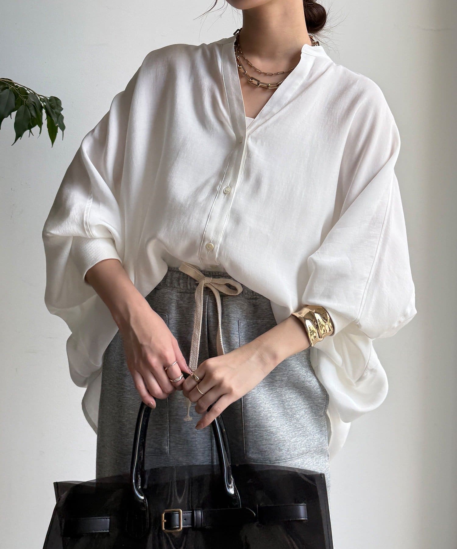 DOUDOU(ドゥドゥ) 袖リブドルマンVVシャツ