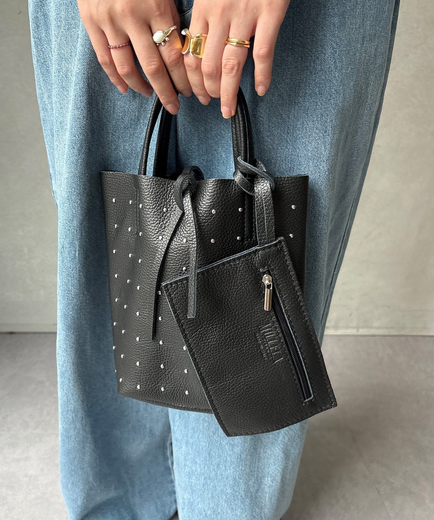 DOUDOU(ドゥドゥ) 【WEB限定】スタッズミニトートバッグ