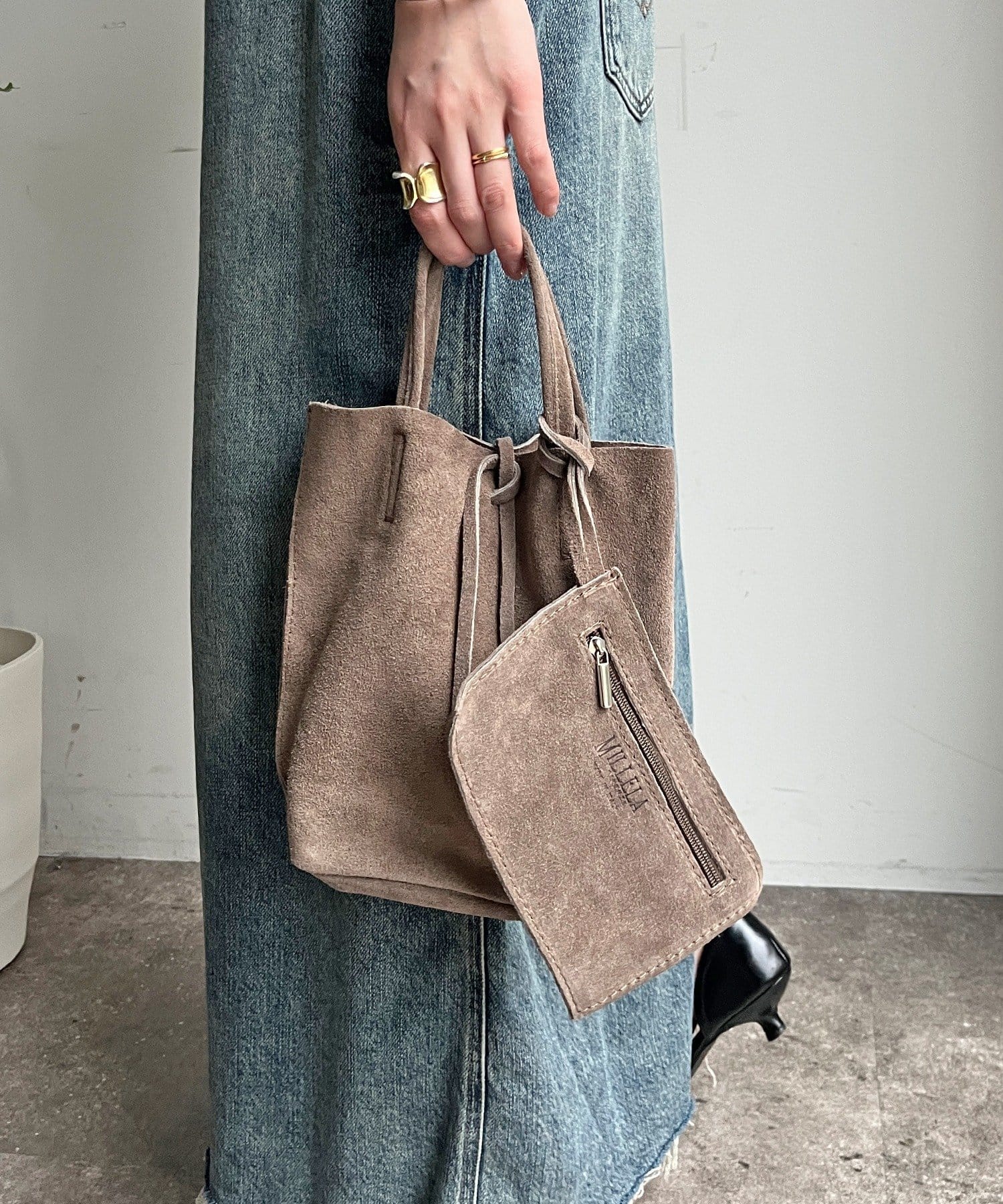 DOUDOU(ドゥドゥ) 【WEB限定】スエードミニトートバッグ