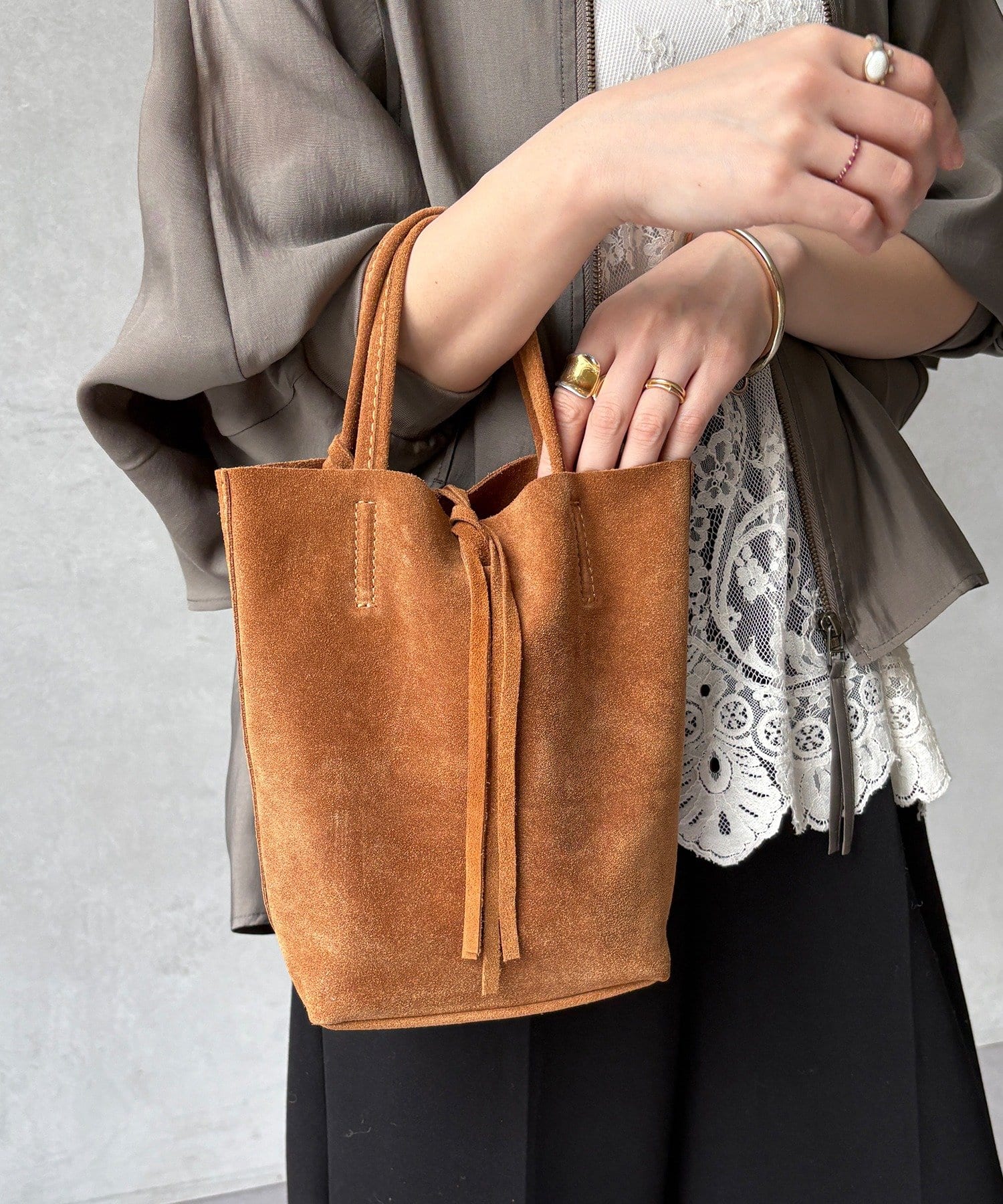 DOUDOU(ドゥドゥ) 【WEB限定】スエードミニトートバッグ