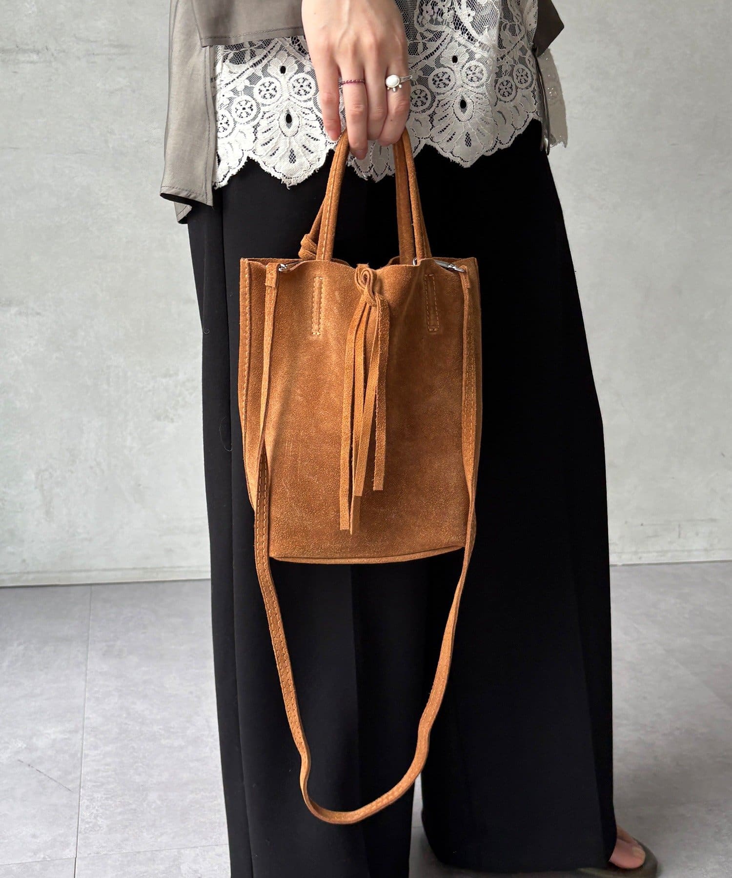 DOUDOU(ドゥドゥ) 【WEB限定】スエードミニトートバッグ