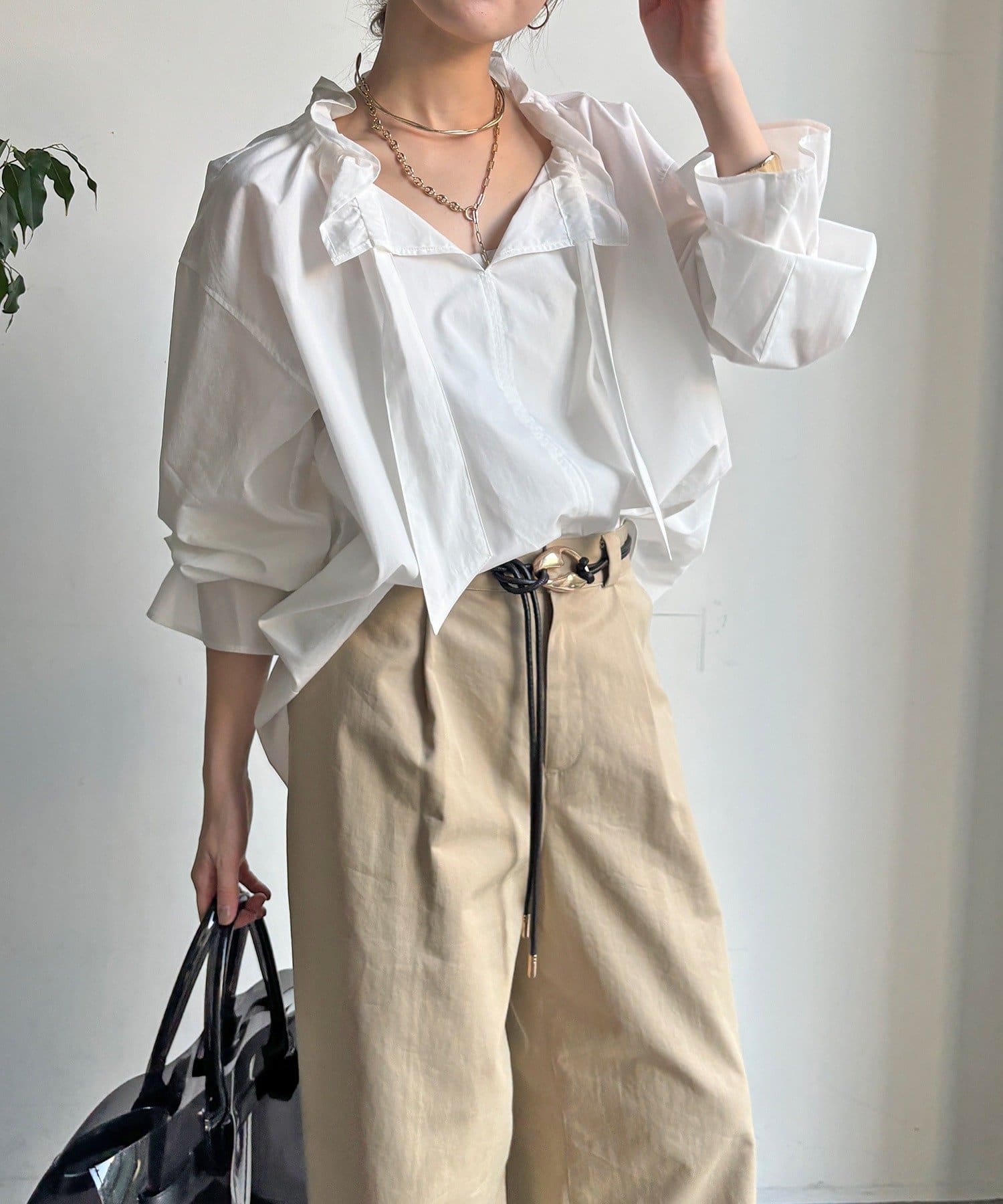 DOUDOU(ドゥドゥ) 【WEB限定】フリルカラーブラウス