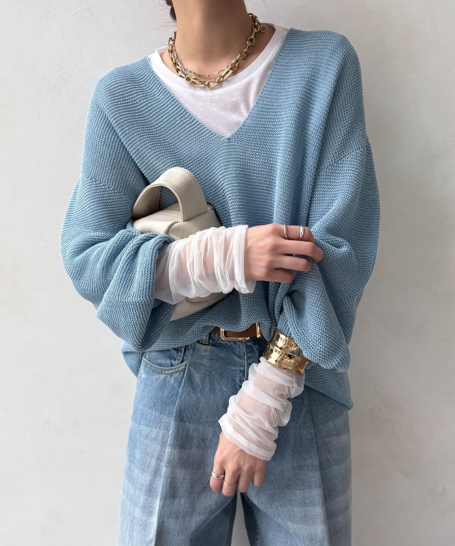 DOUDOU(ドゥドゥ) 【WEB限定】袖シャーリングデザインプルオーバー