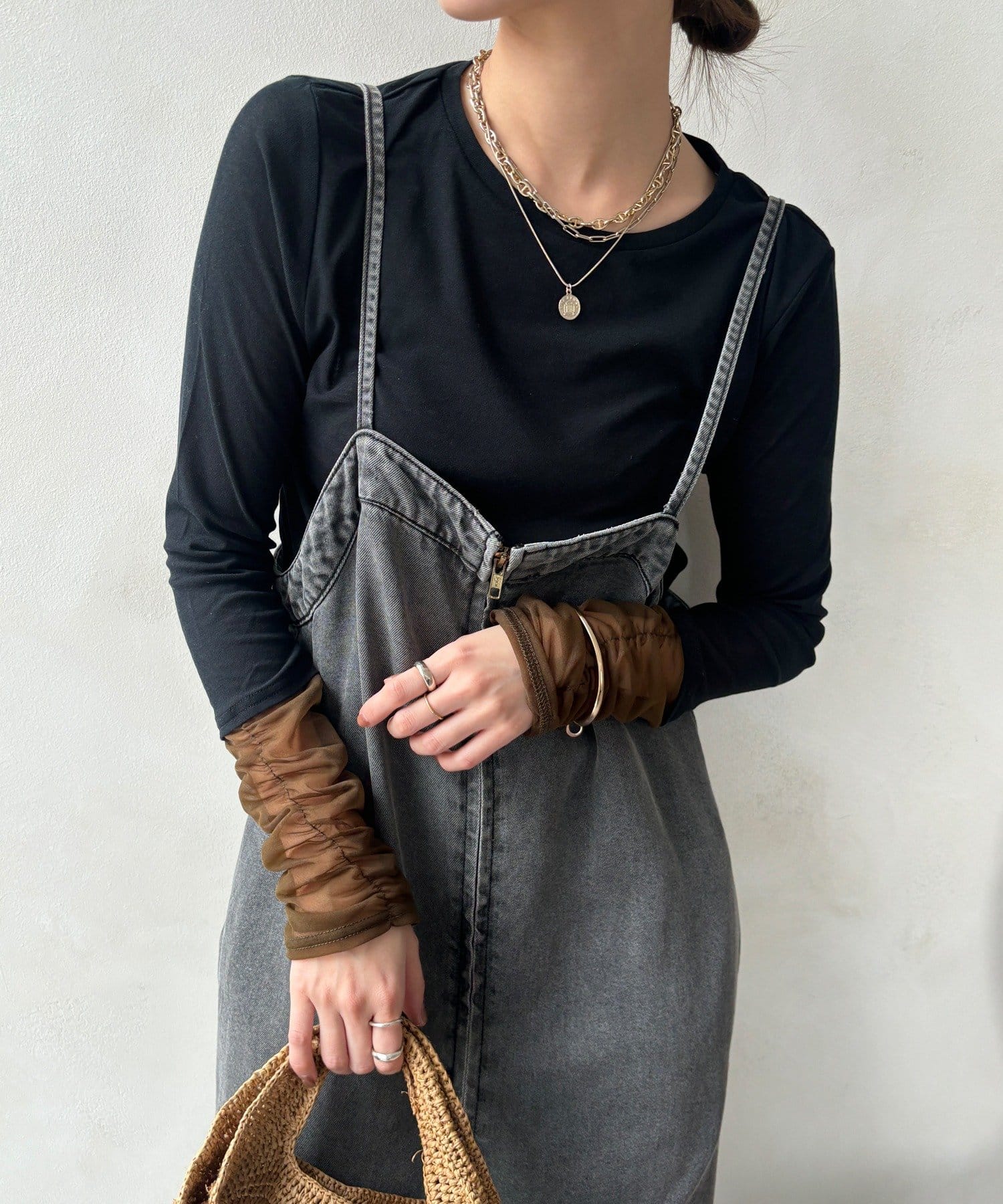 DOUDOU(ドゥドゥ) 【WEB限定】袖シャーリングデザインプルオーバー