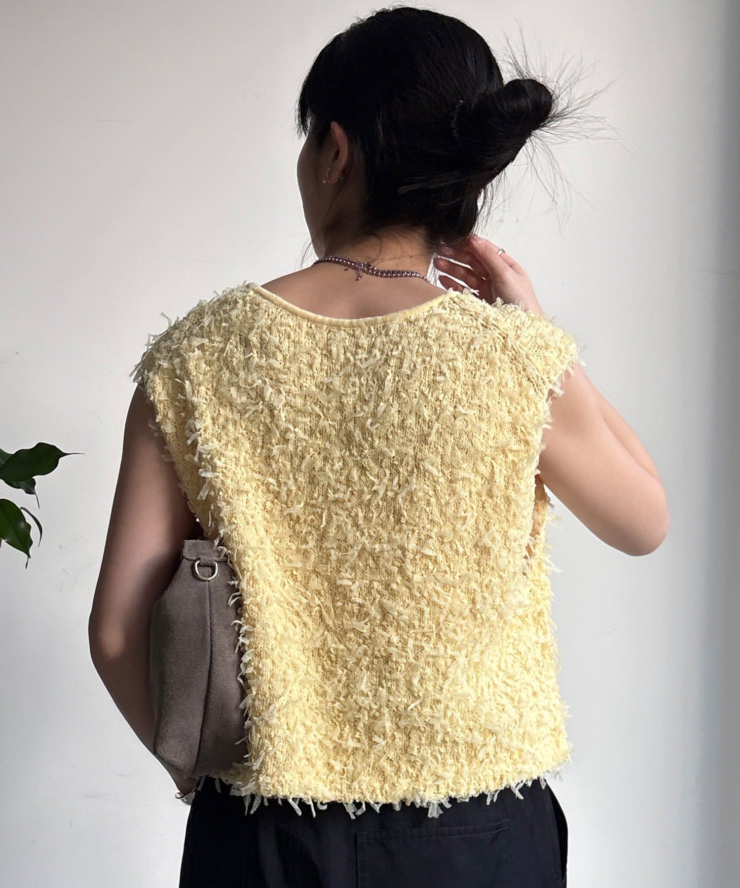 DOUDOU(ドゥドゥ) 【WEB限定】チュールヤーンニットベスト