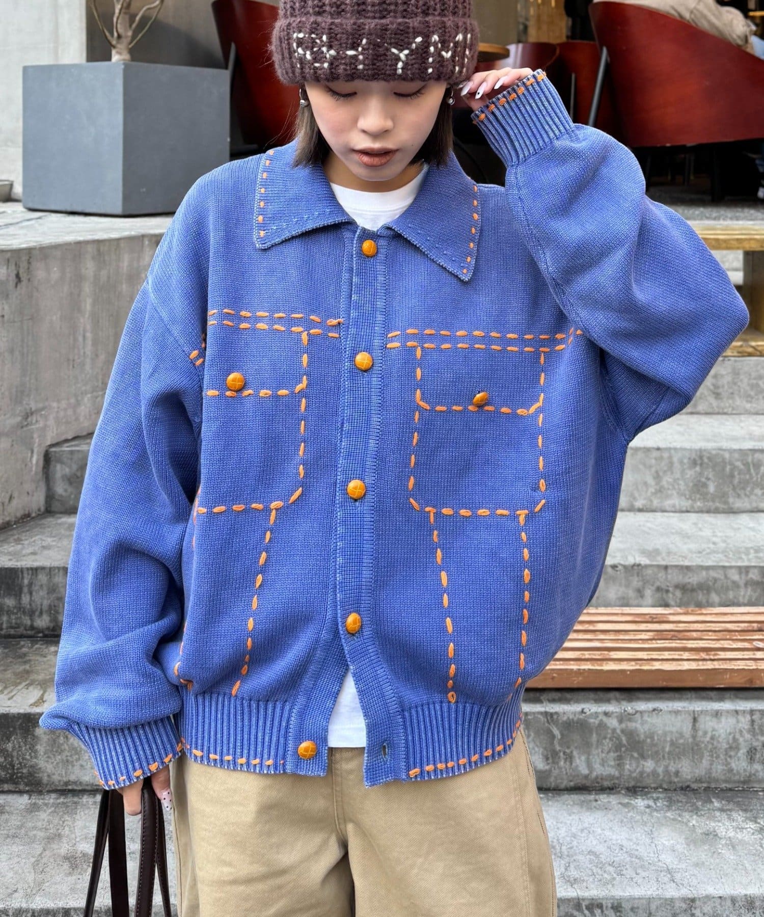 CIAOPANIC TYPY(チャオパニックティピー) 【SOUNDS GOOOOD】製品染めニットジャケット