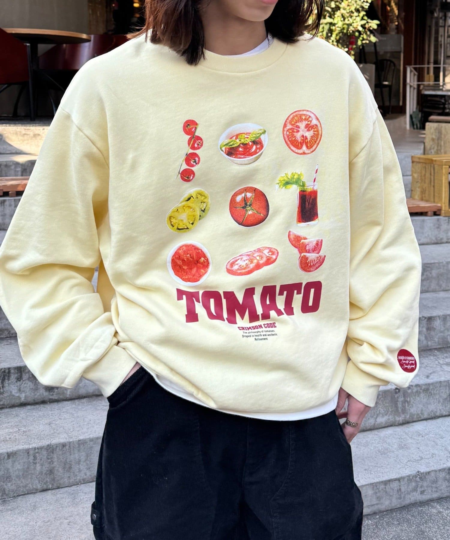 CIAOPANIC TYPY(チャオパニックティピー) 【SOUNDS GOOOOD】ベジタブルプリントパウダー加工スウェット