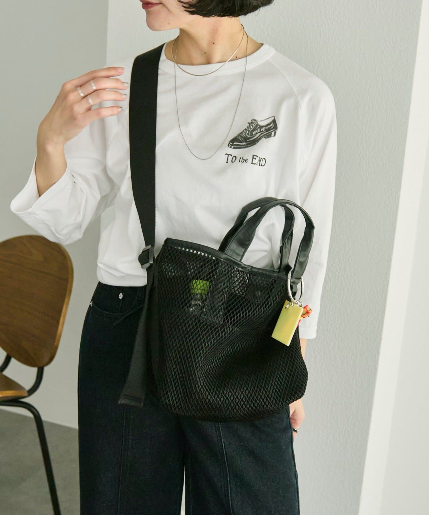 ear PAPILLONNER(イア パピヨネ) 【ouchi/ほし企画】ダイヤメッシュ2WAYトートバッグS