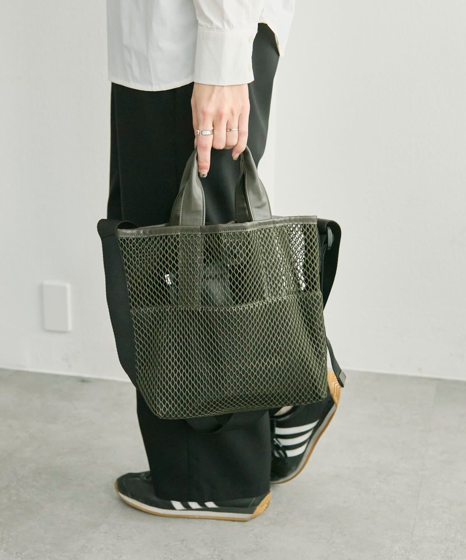 ear PAPILLONNER(イア パピヨネ) 【ouchi/ほし企画】ダイヤメッシュ2WAYトートバッグS