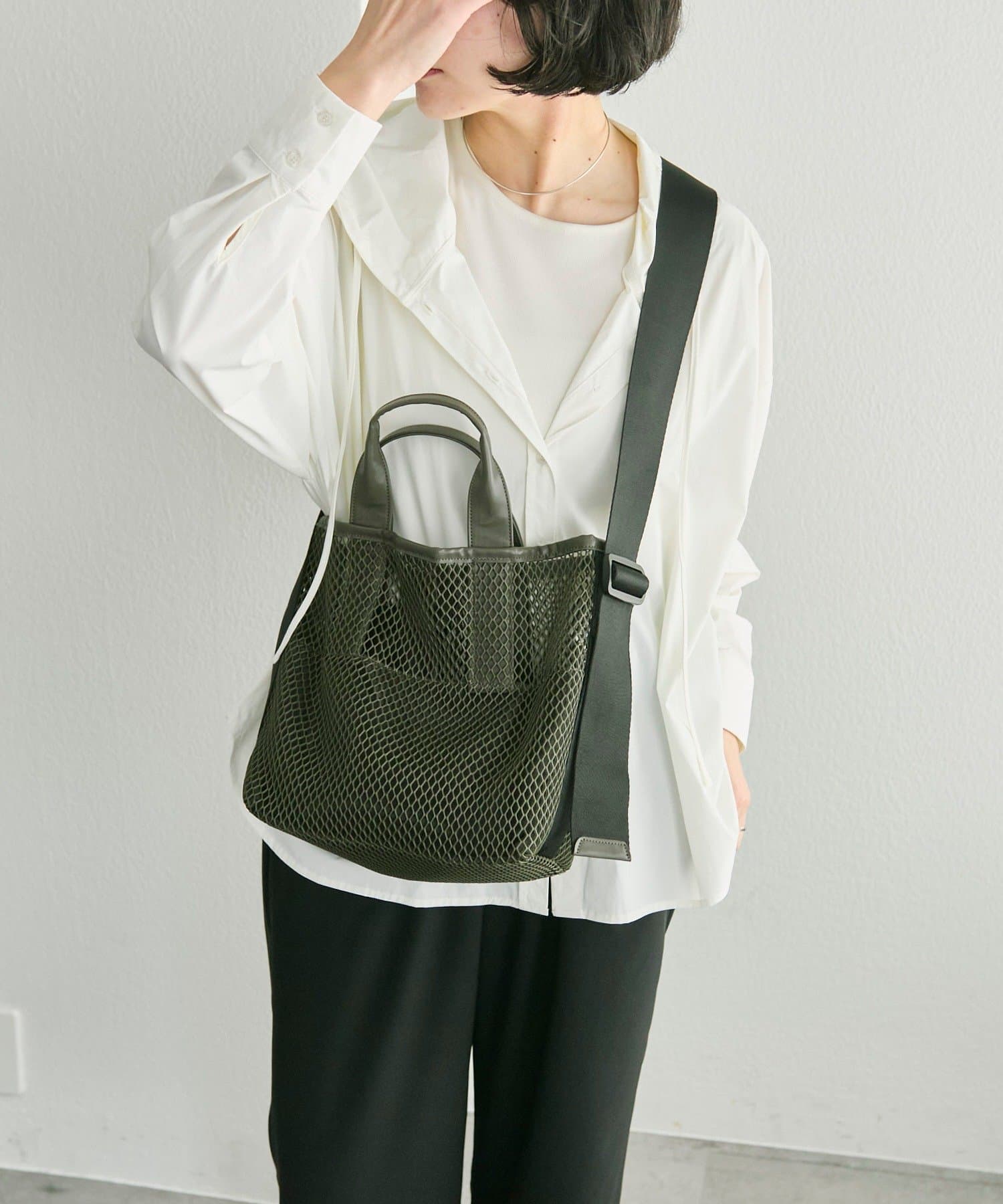 ear PAPILLONNER(イア パピヨネ) 【ouchi/ほし企画】ダイヤメッシュ2WAYトートバッグS