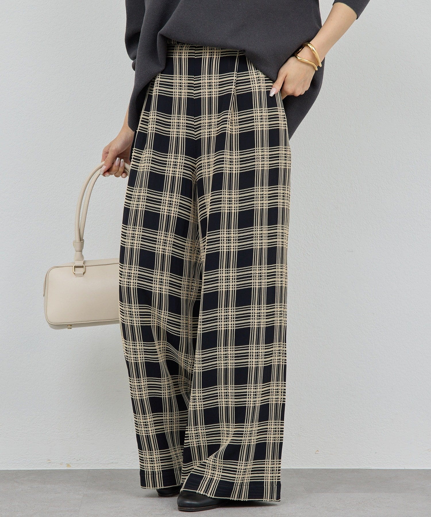 GALLARDAGALANTE(ガリャルダガランテ) ステッチチェックパンツ