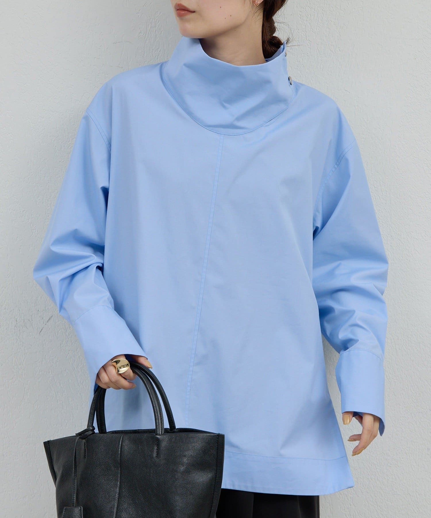 GALLARDAGALANTE(ガリャルダガランテ) 【手洗い可】ハイネックコットンシャツ