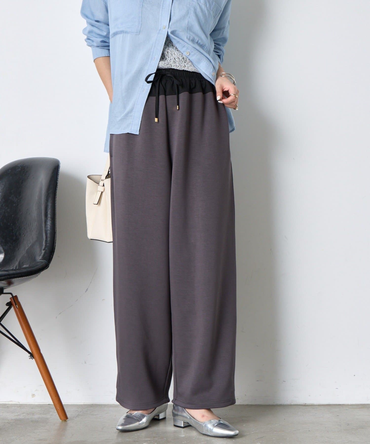 Jena　espace merveilleux(ジェナ　エスパスメルヴェイユ) ウエスト切替配色パンツ