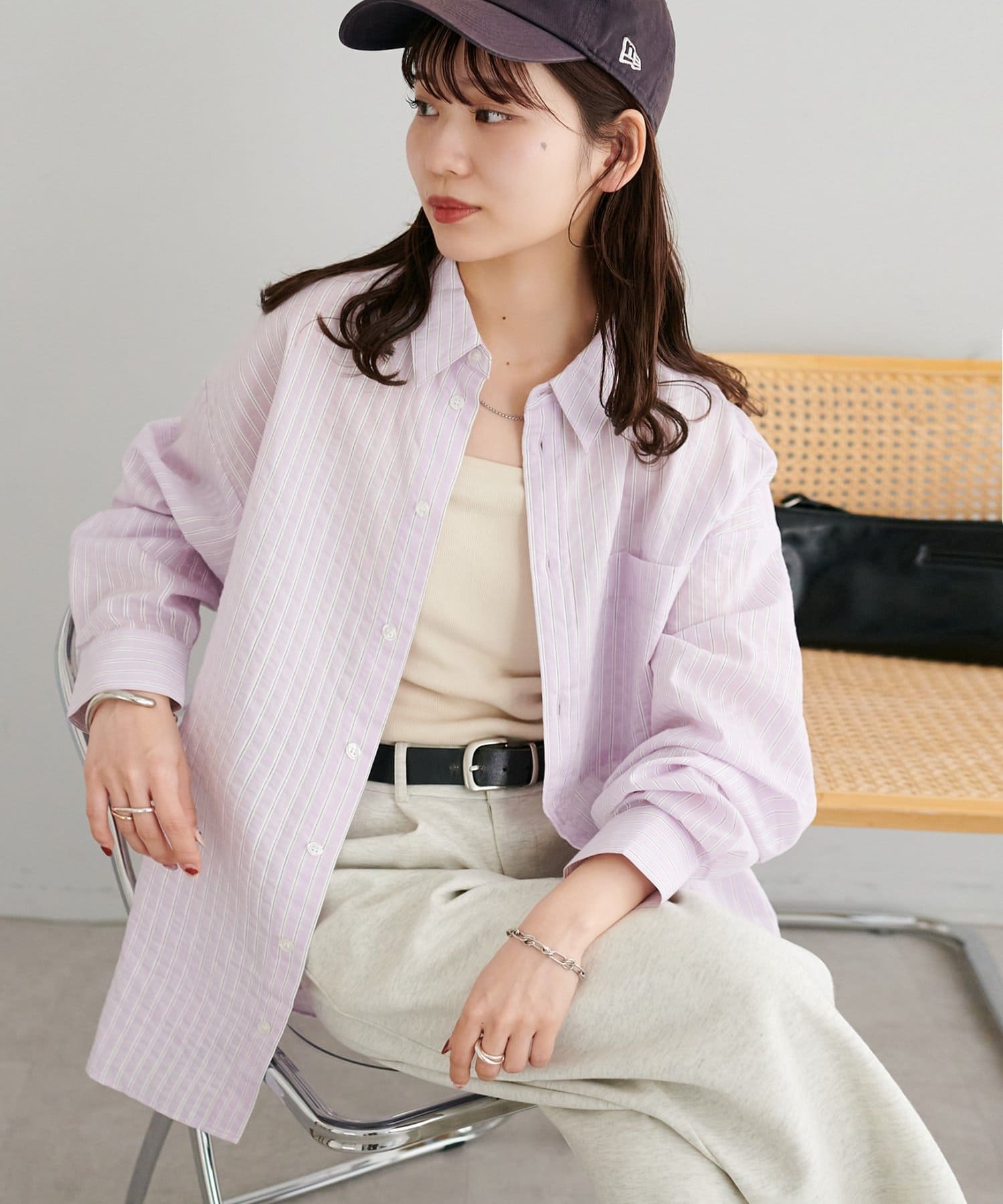 DISCOAT(ディスコート) 【Enlude/ユニセックス】シアーストライプシャツ