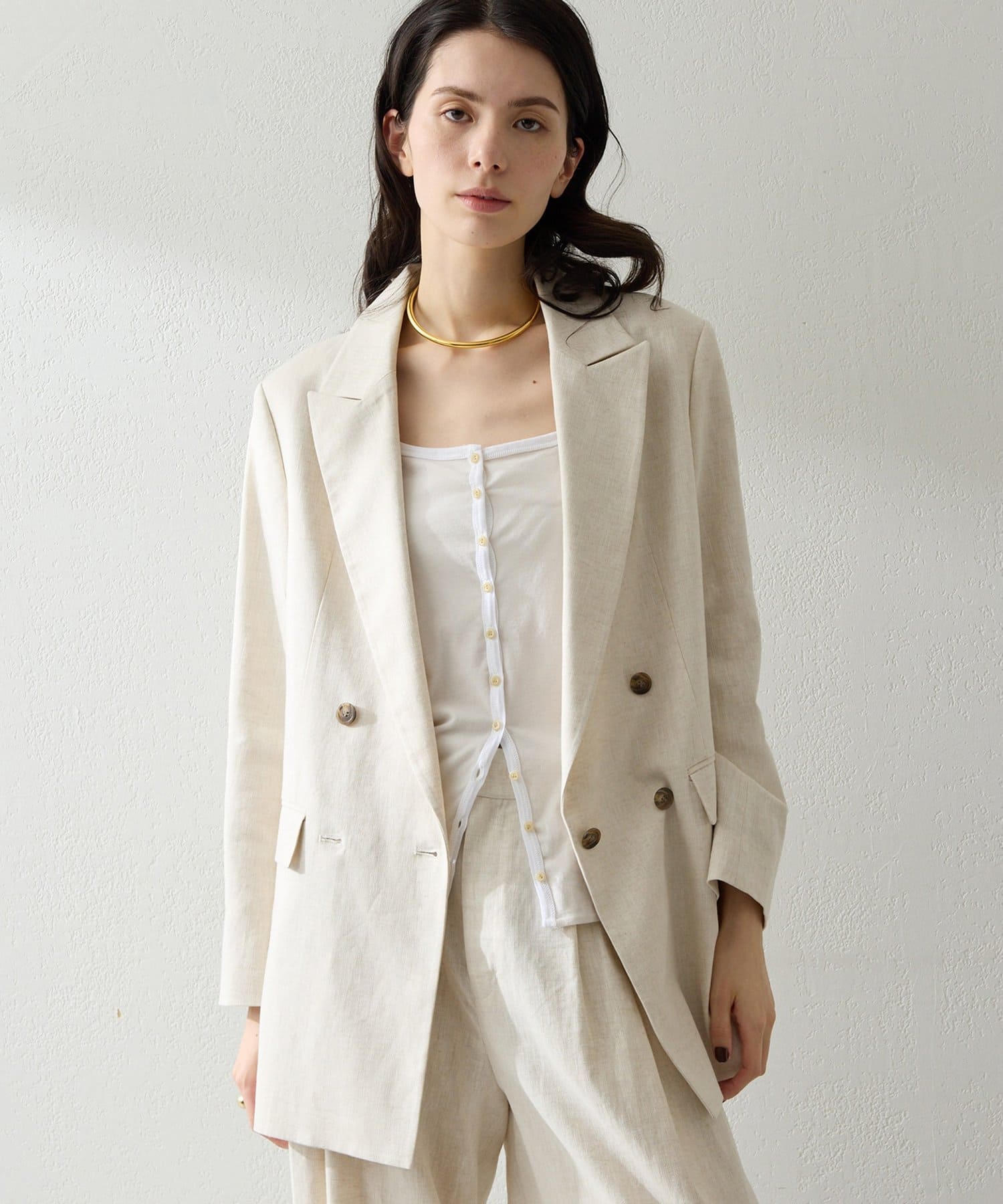 Whim Gazette(ウィム ガゼット) 【THE PAUSE】コットンリネンダブルジャケット