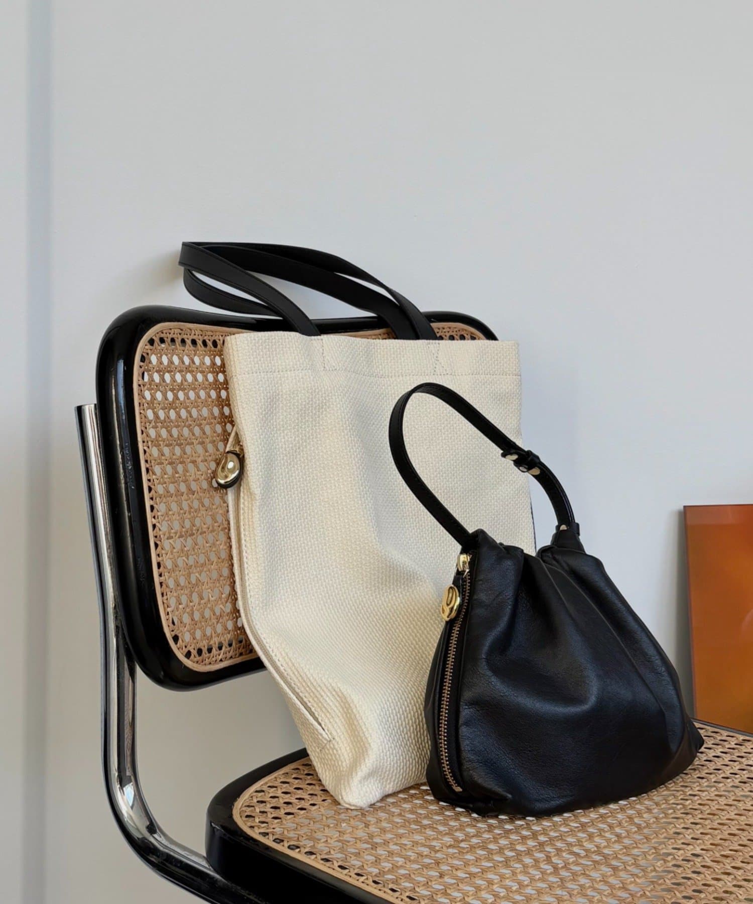 gemeil(ジェムイル) レザーハンドルキャンバストートバッグ(PT-347)