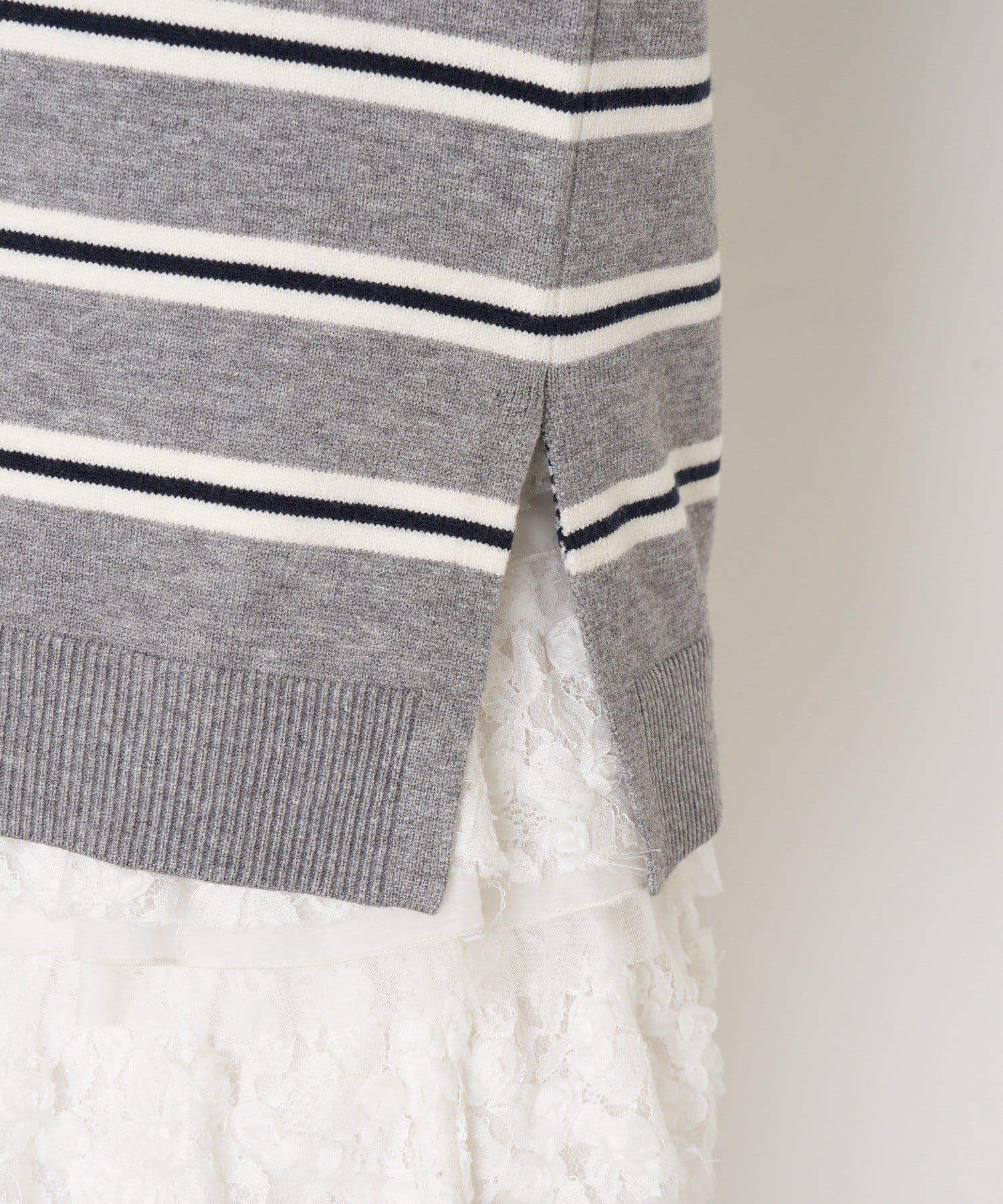 RAY CASSIN(レイカズン) スキッパーマルチボーダーニット