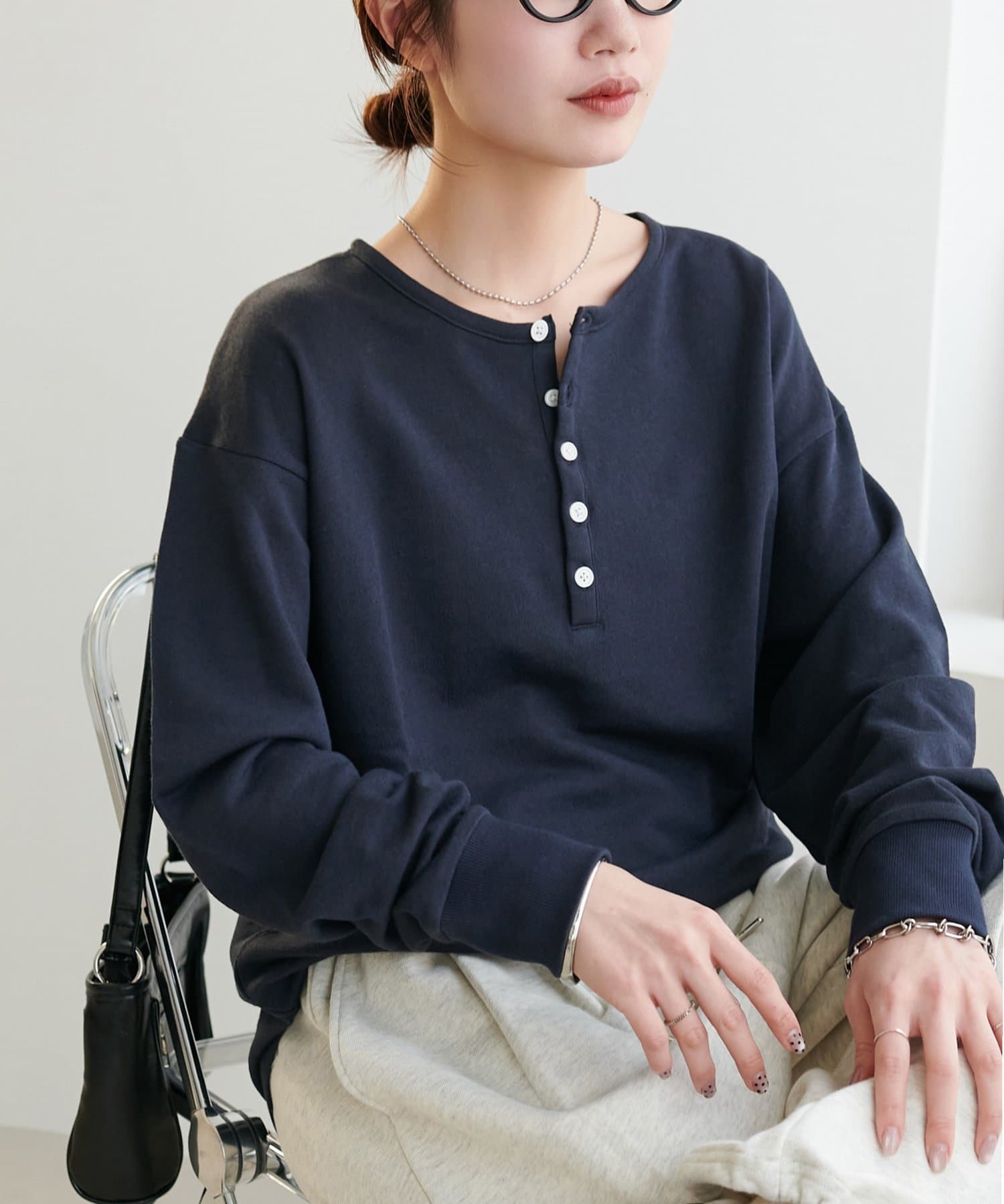 DISCOAT(ディスコート) 【Enlude/これ一枚で決まる◎】シアー裏毛ヘンリーネック