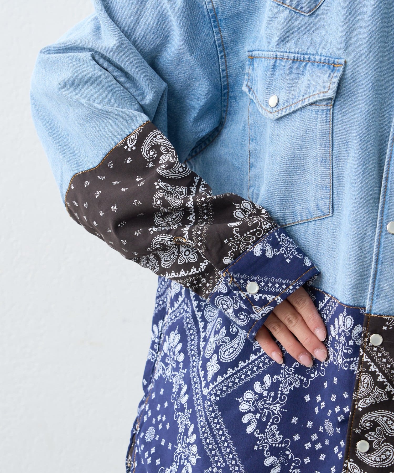 CIAOPANIC TYPY(チャオパニックティピー) 【SOUNDS GOOOOD】バンダナ切り替えデニムシャツ