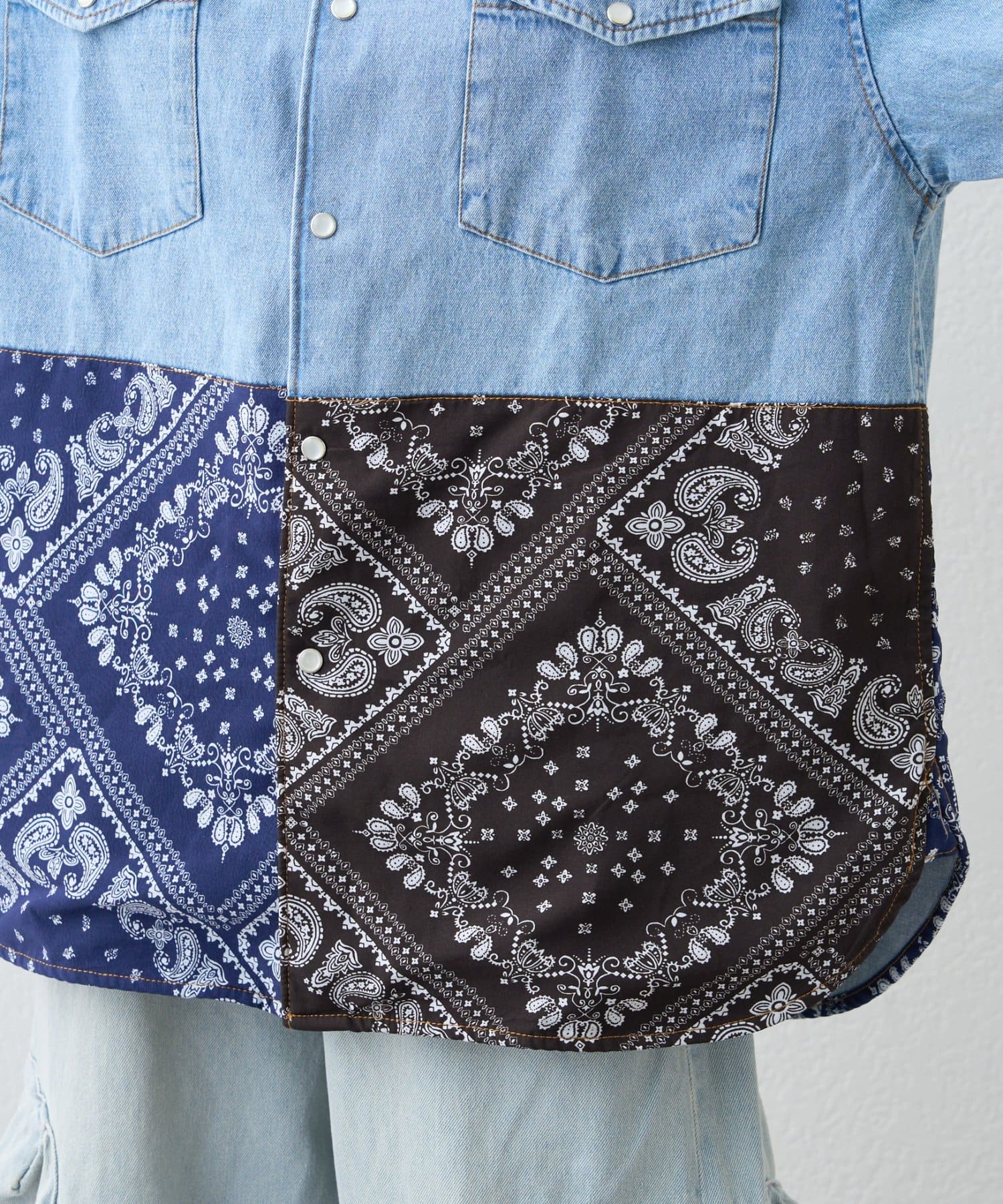 CIAOPANIC TYPY(チャオパニックティピー) 【SOUNDS GOOOOD】バンダナ切り替えデニムシャツ