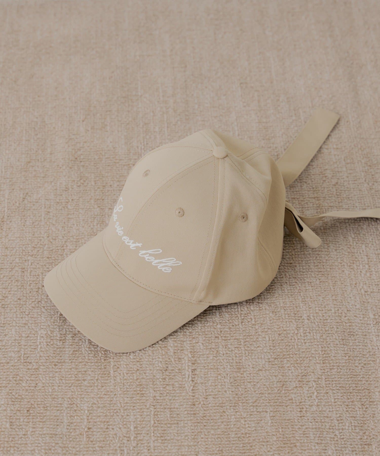 Chico(チコ) 【12/19(金)18時販売】バックリボン刺繍キャップ