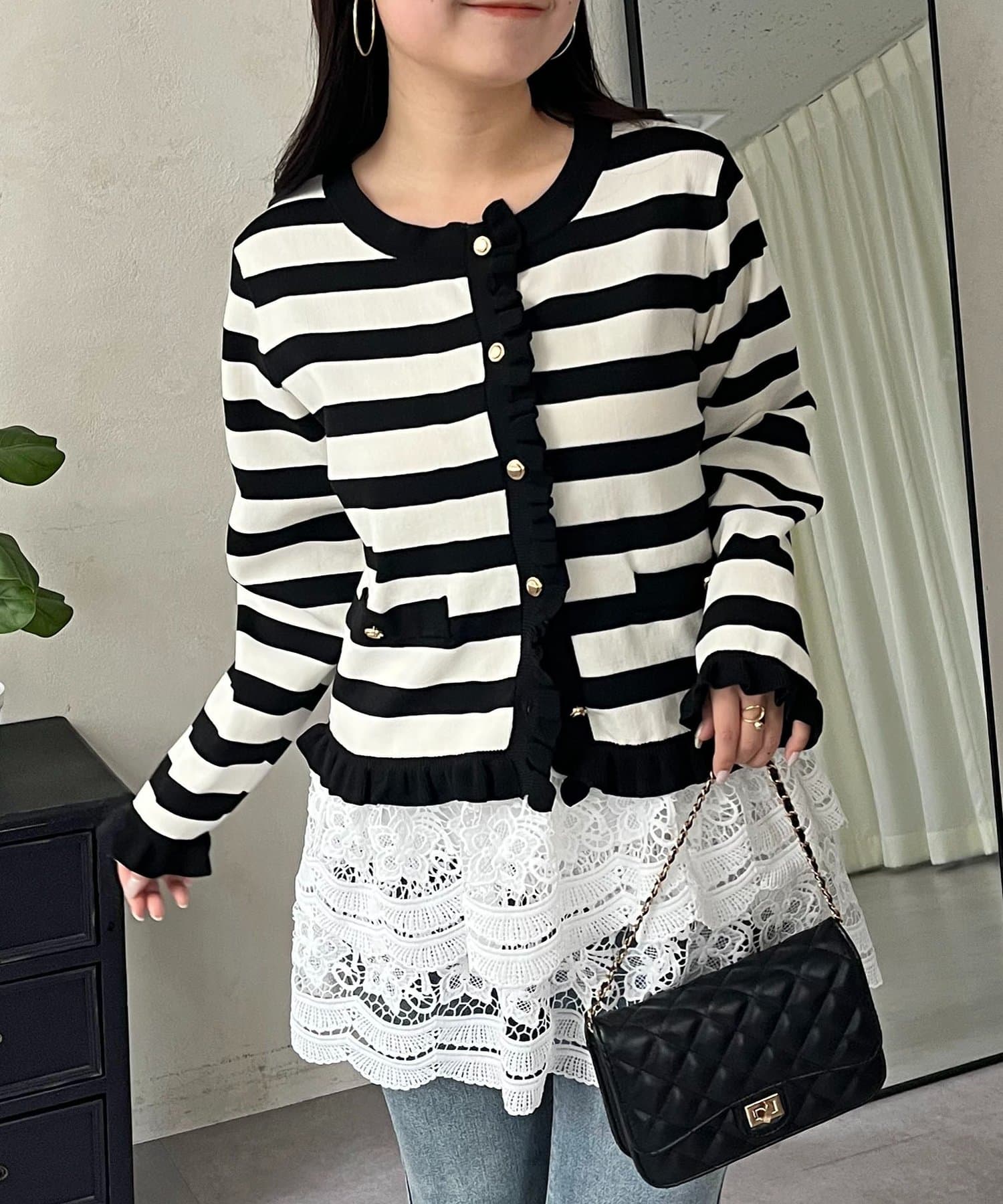 prose verse(プロズヴェール) フリルニットカーディガン