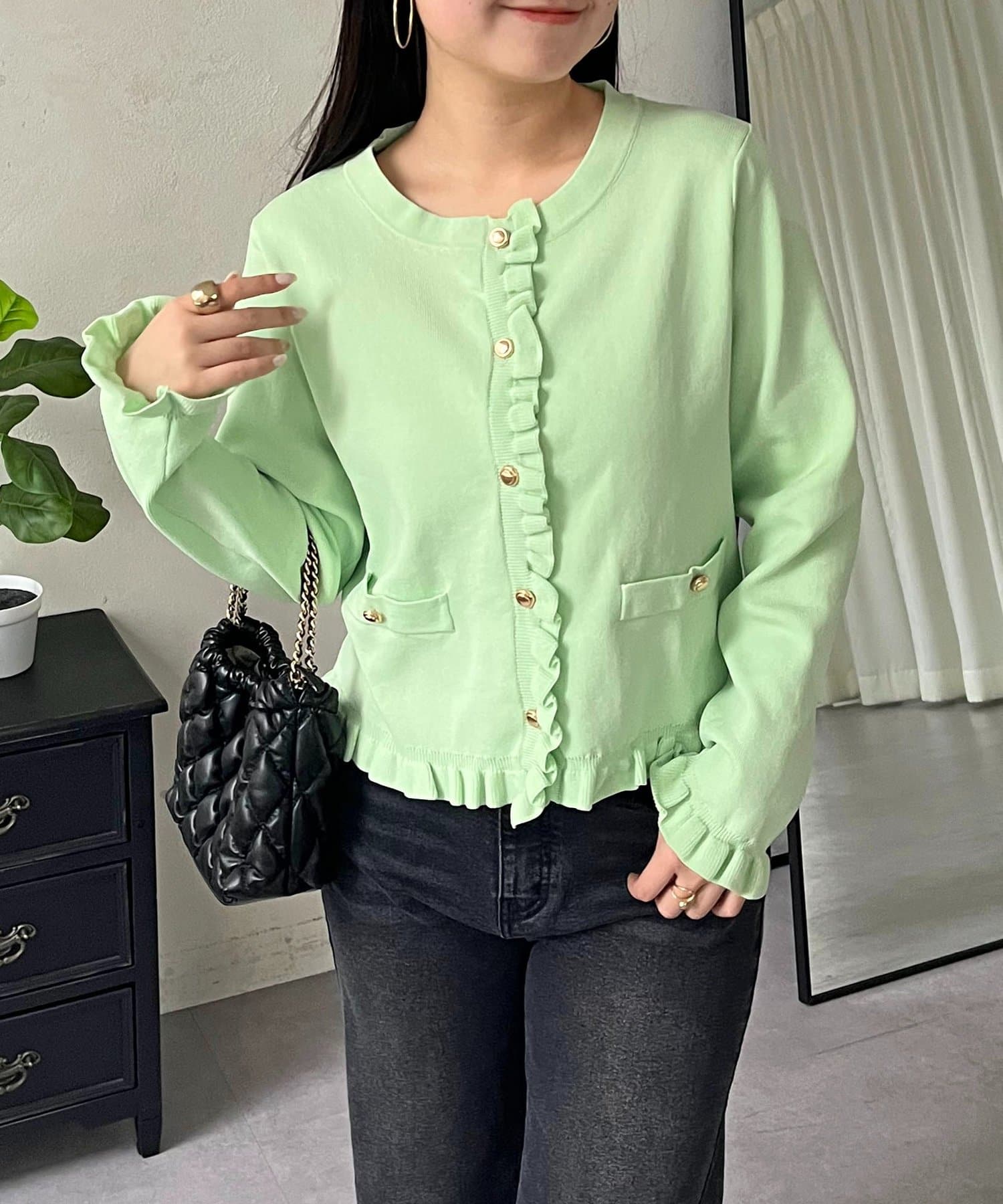 prose verse(プロズヴェール) フリルニットカーディガン