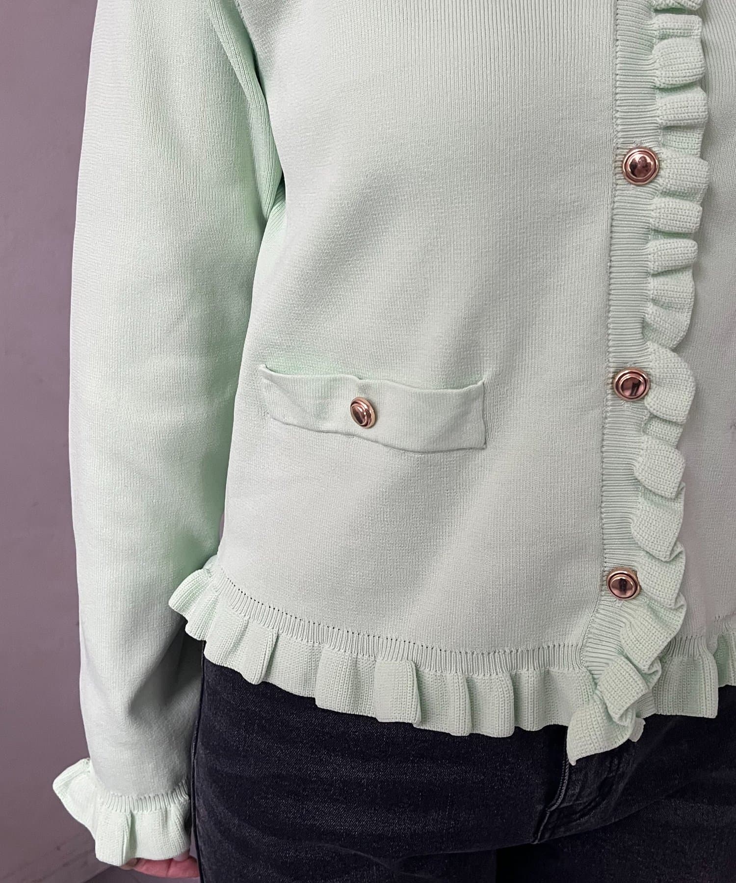 prose verse(プロズヴェール) フリルニットカーディガン