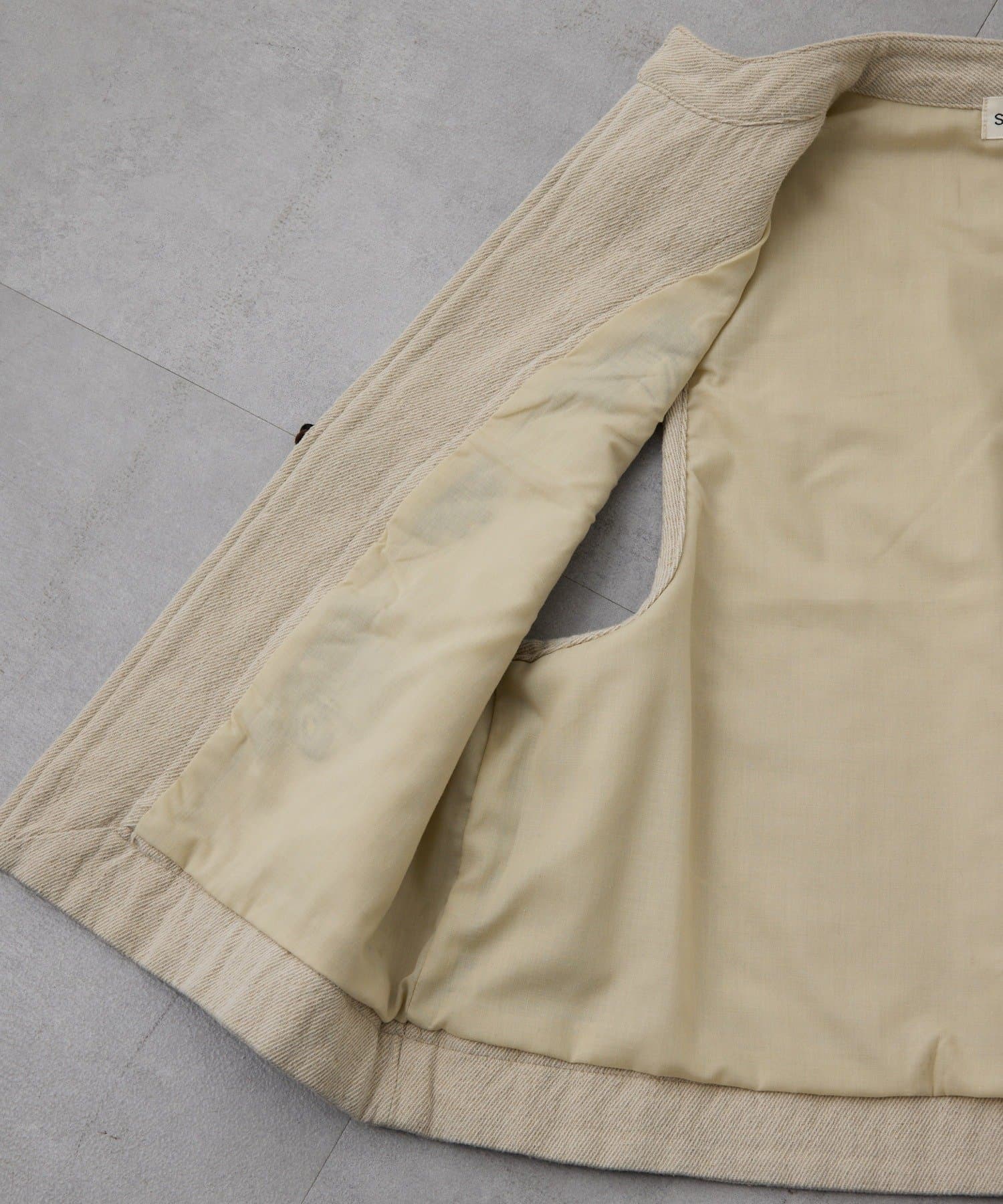 ear PAPILLONNER(イア パピヨネ) 《ショート丈/綿麻素材》花柄刺しゅうベスト【SUM1 STYLE(スミスタイル)】