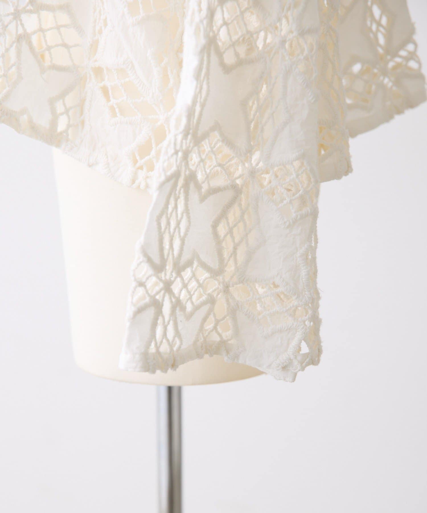 ear PAPILLONNER(イア パピヨネ) 《綿100％/透け感/吸湿性》インドレースシャツカーデ【SUM1 STYLE(スミスタイル)】