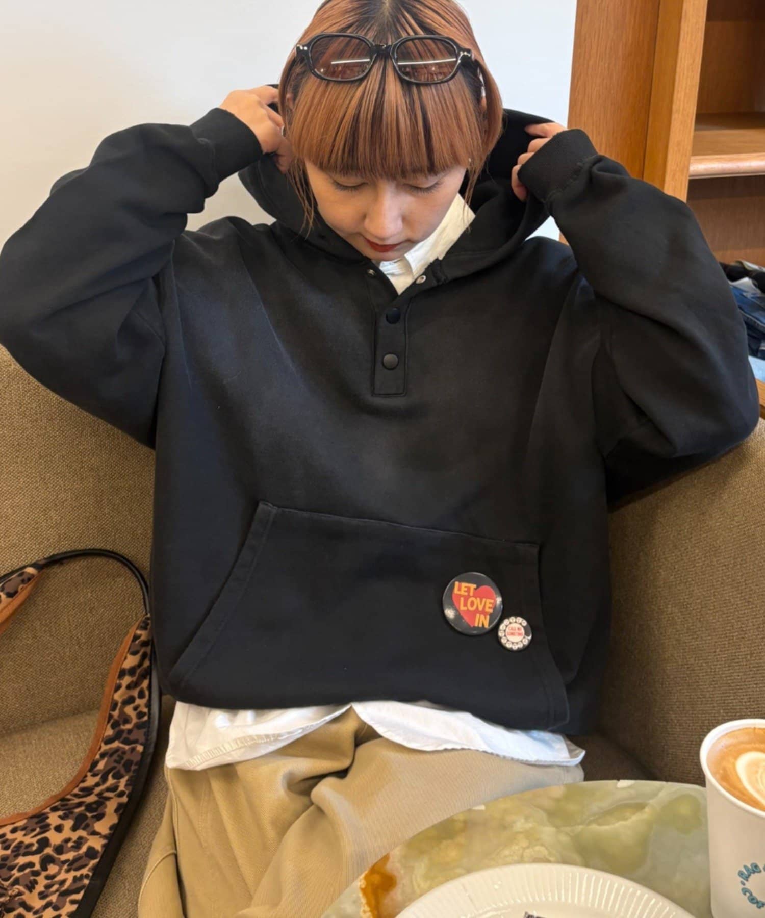 CIAOPANIC TYPY(チャオパニックティピー) 【UNISEX】スプレー加工ヘンリースナップフーディー