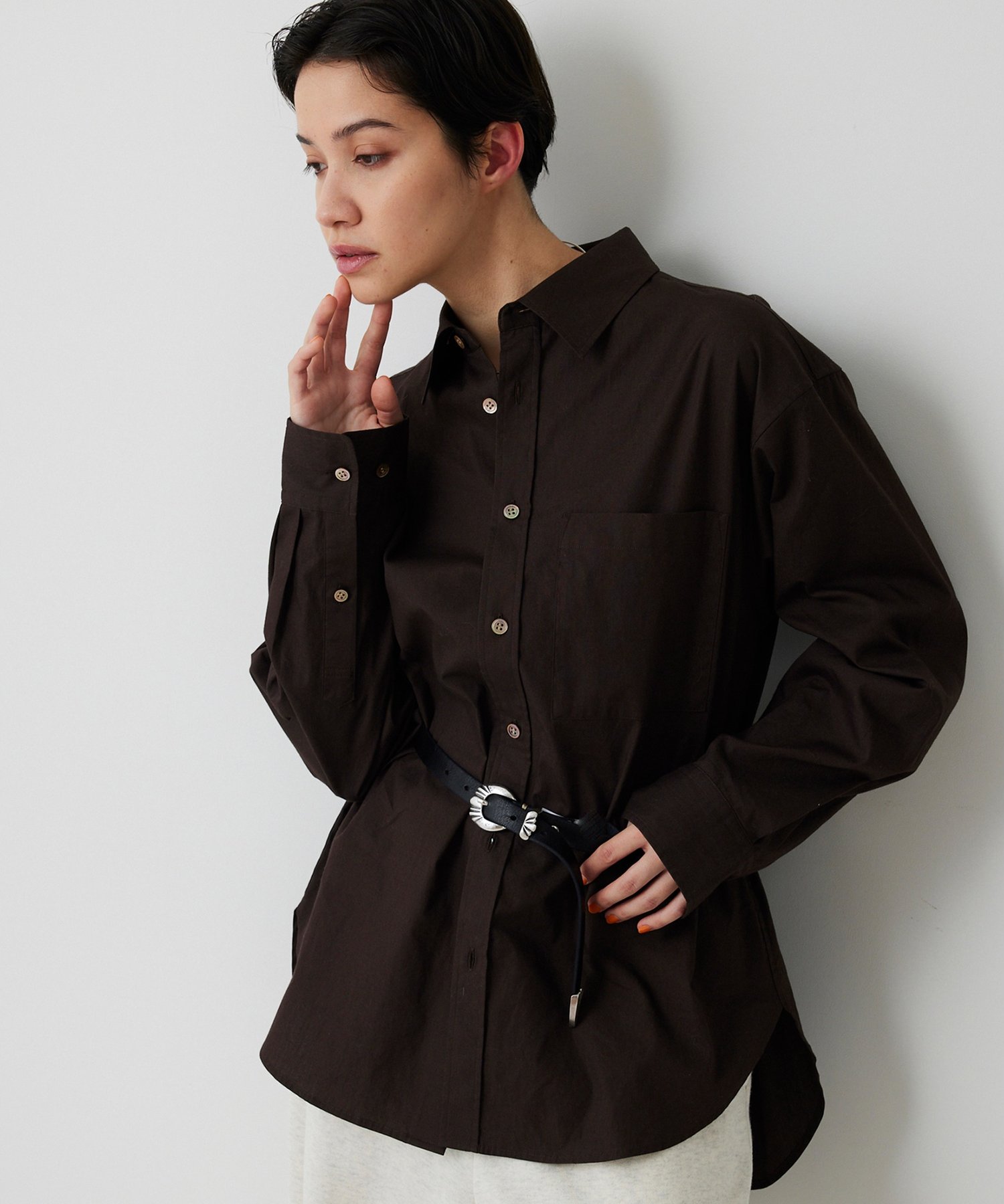 Whim Gazette(ウィム ガゼット) ＜インフルエンサーコラボ＞ブロードシャツ