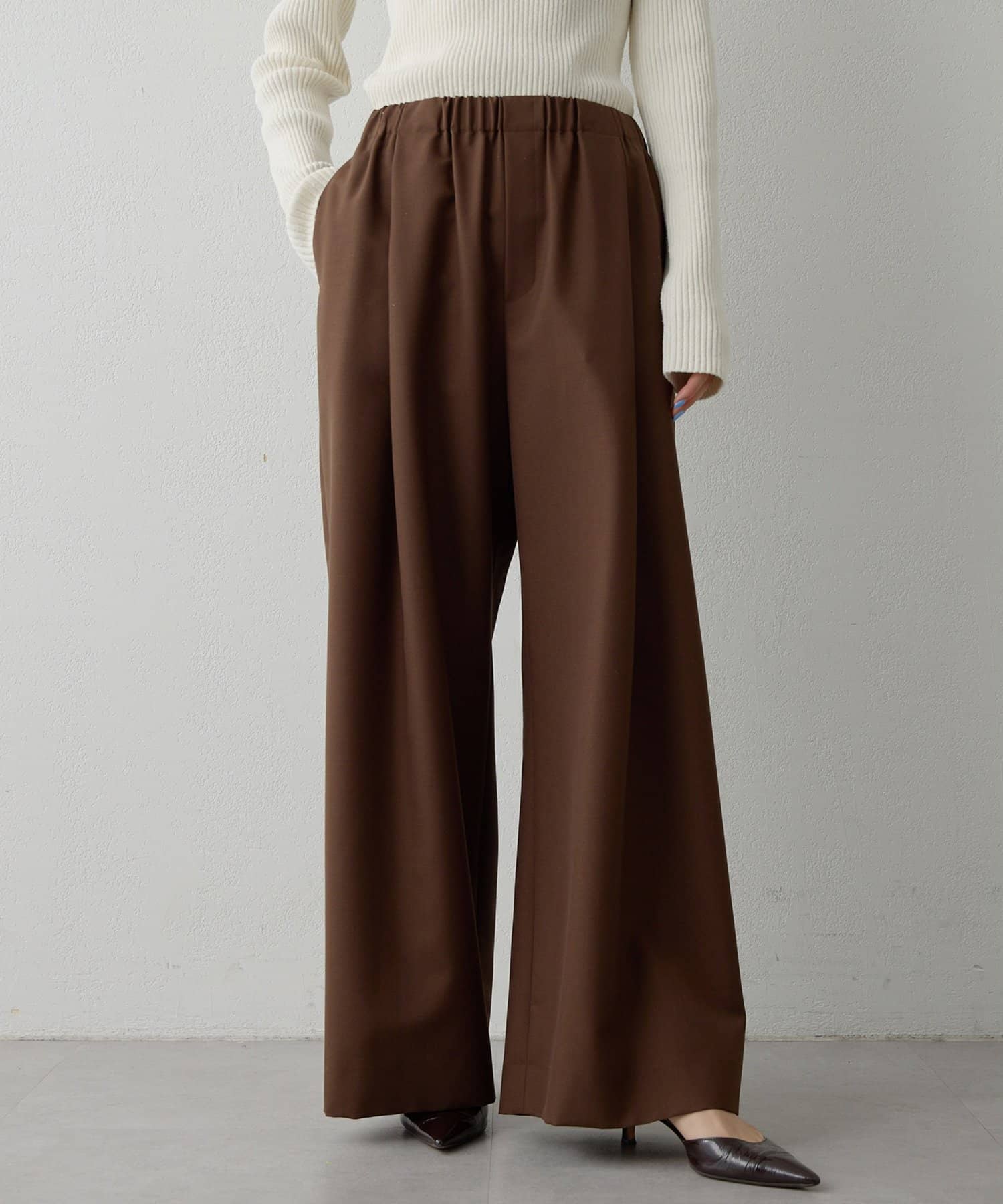 Whim Gazette(ウィム ガゼット) 平織りイージーパンツ