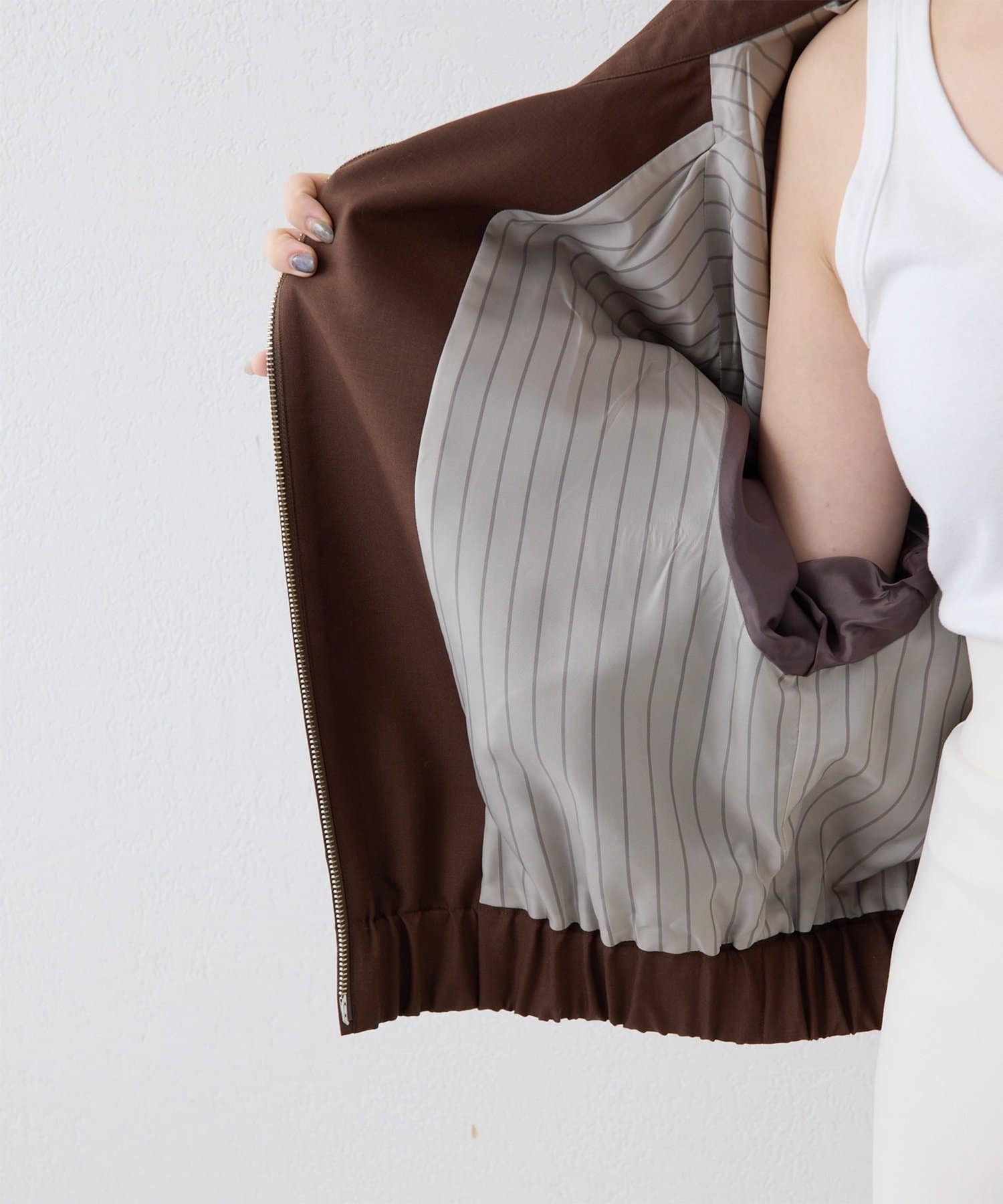 Whim Gazette(ウィム ガゼット) 平織りジップブルゾン