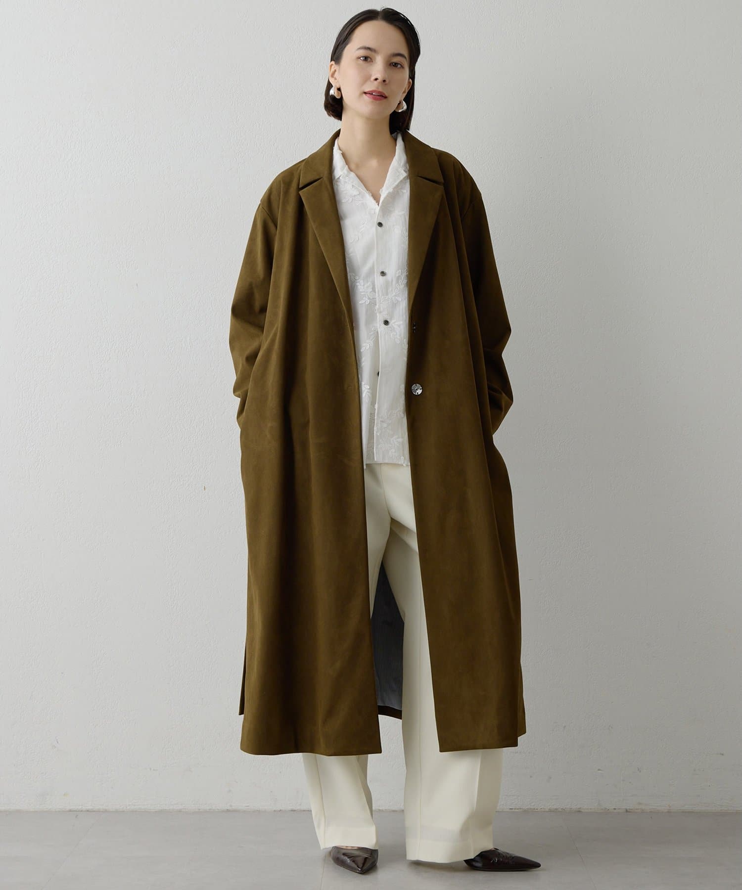 Whim Gazette(ウィム ガゼット) スエードライクコート