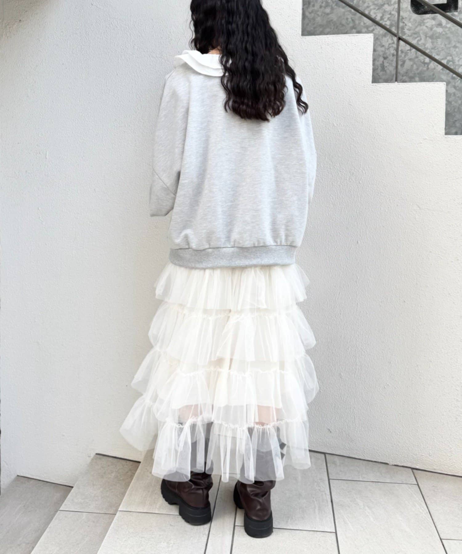 w closet(ダブルクローゼット) レースアップスウェット