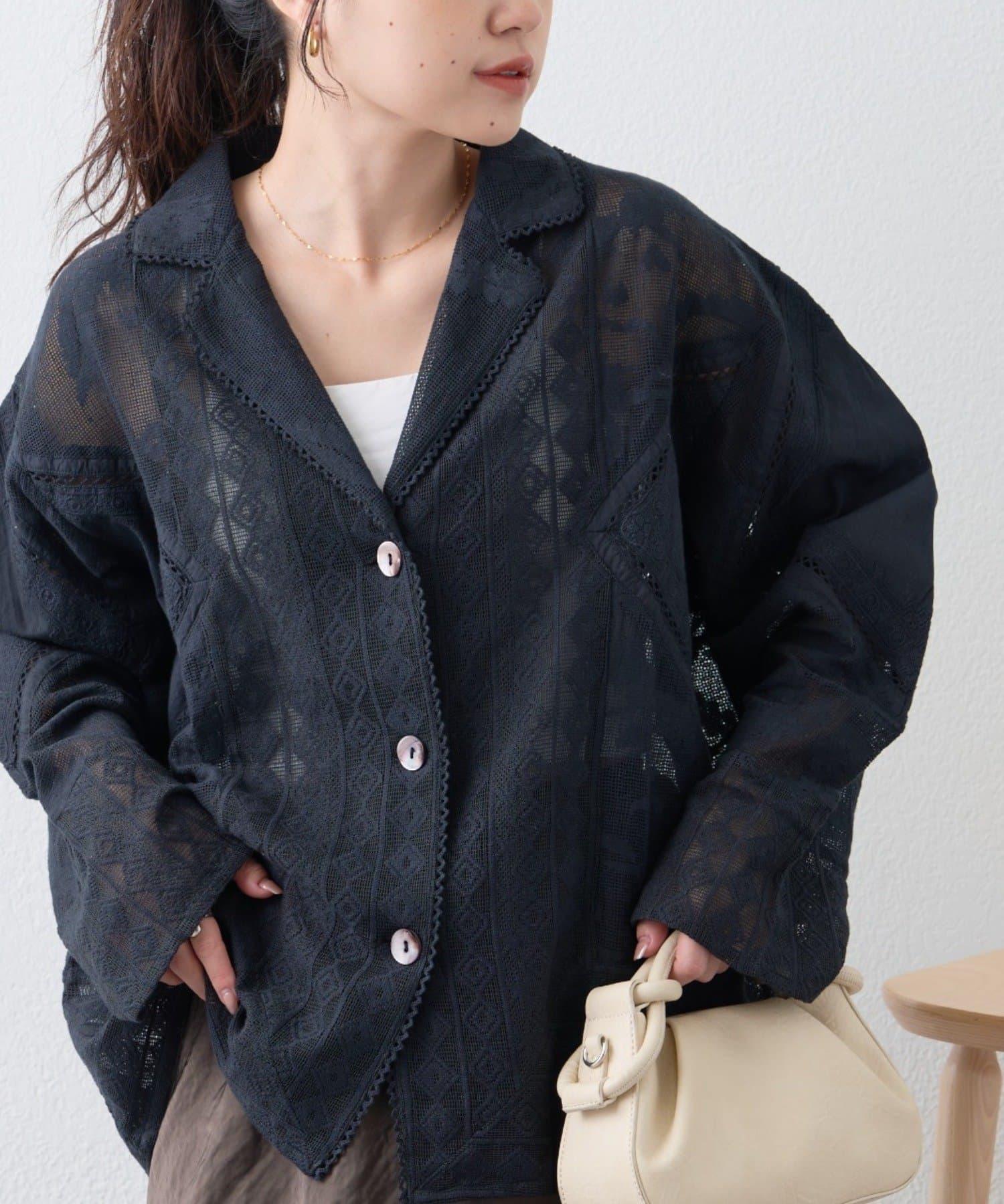 CIAOPANIC TYPY(チャオパニックティピー) 【india】レースリメイク風シャツジャケット